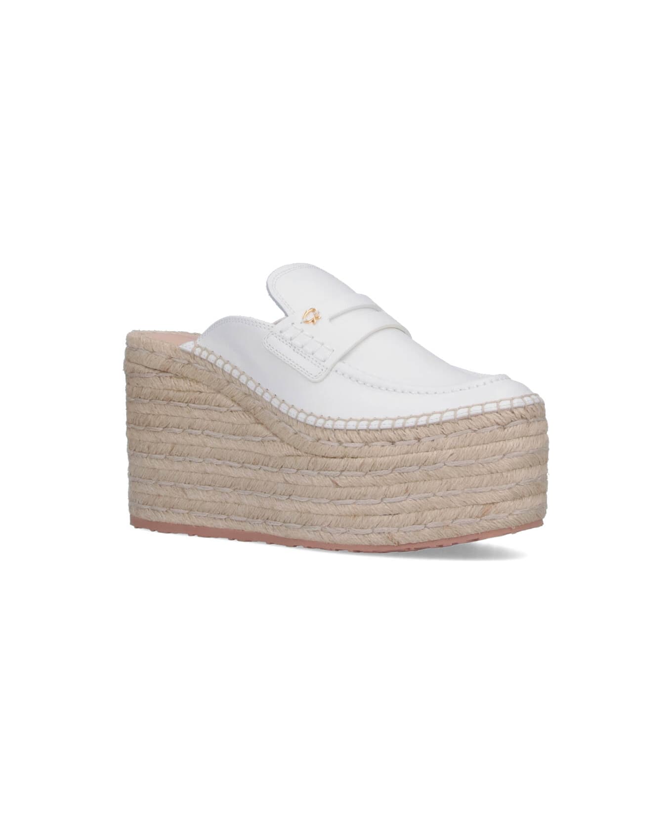 Gianvito Rossi Wedge Espadrilles - White