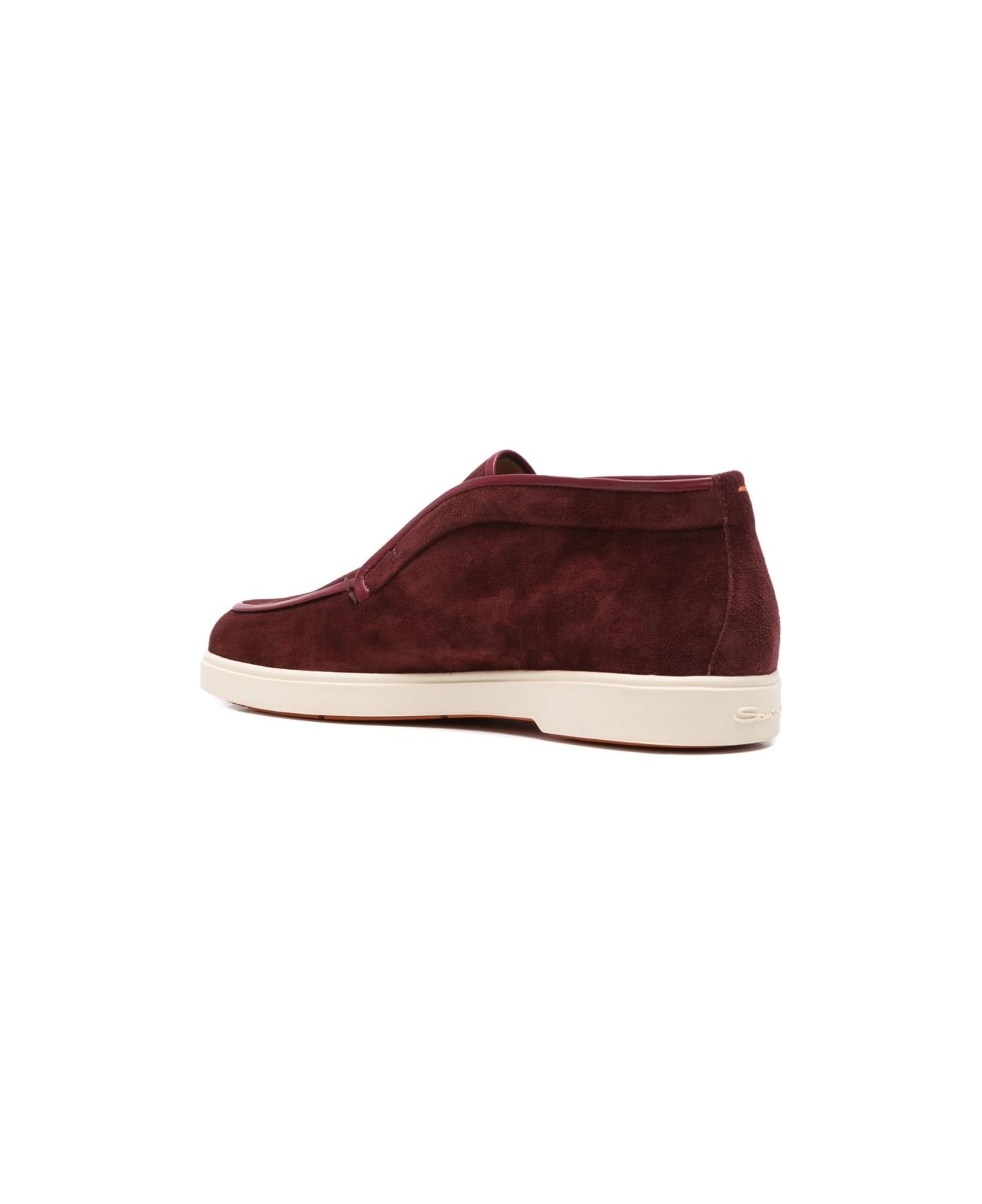 Santoni Men
s Red Suede Desert Boot - Red