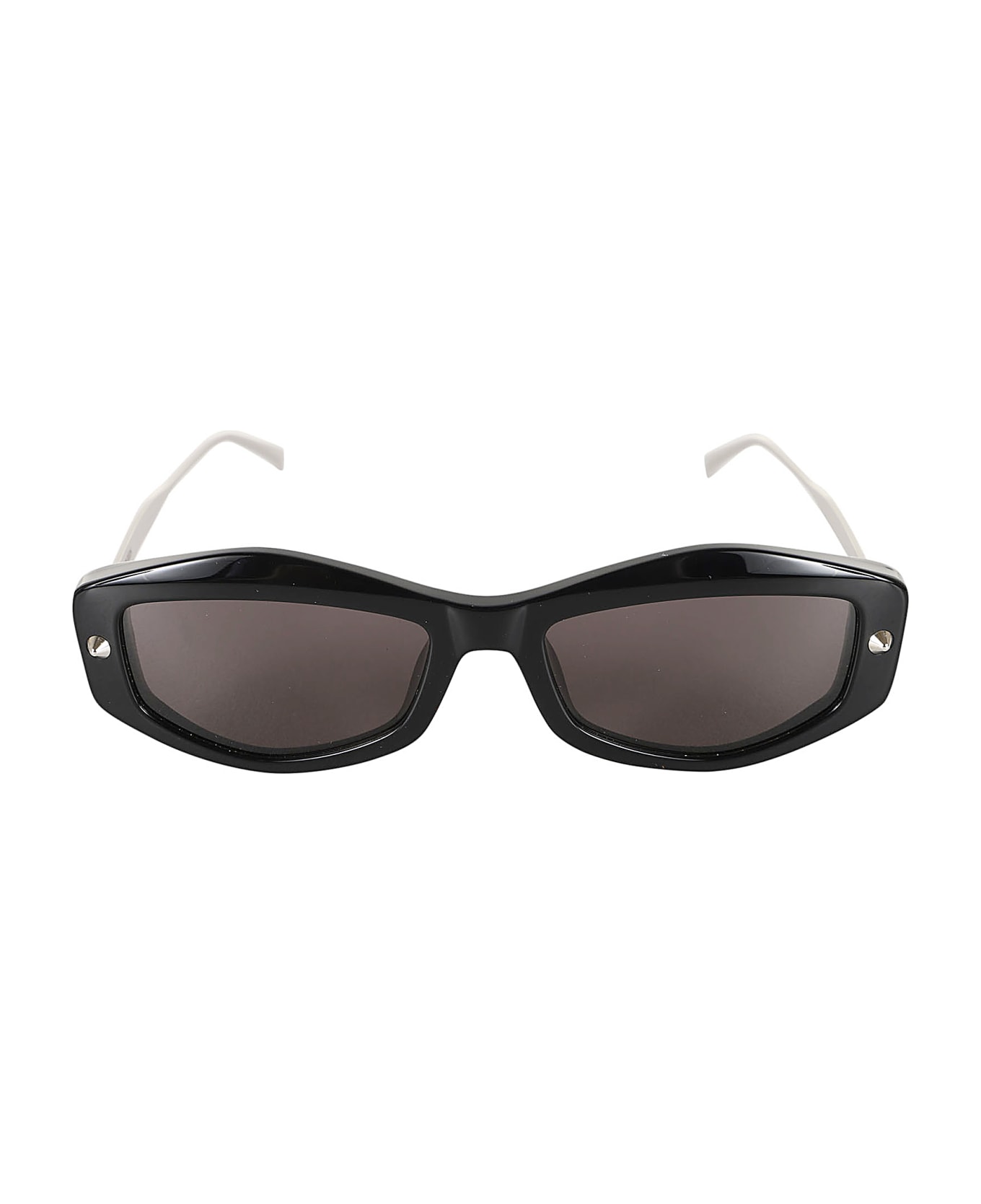 Alexander McQueen Geometric Spike Studs Sunglasses In Black/smoky - Black Silver Smoke