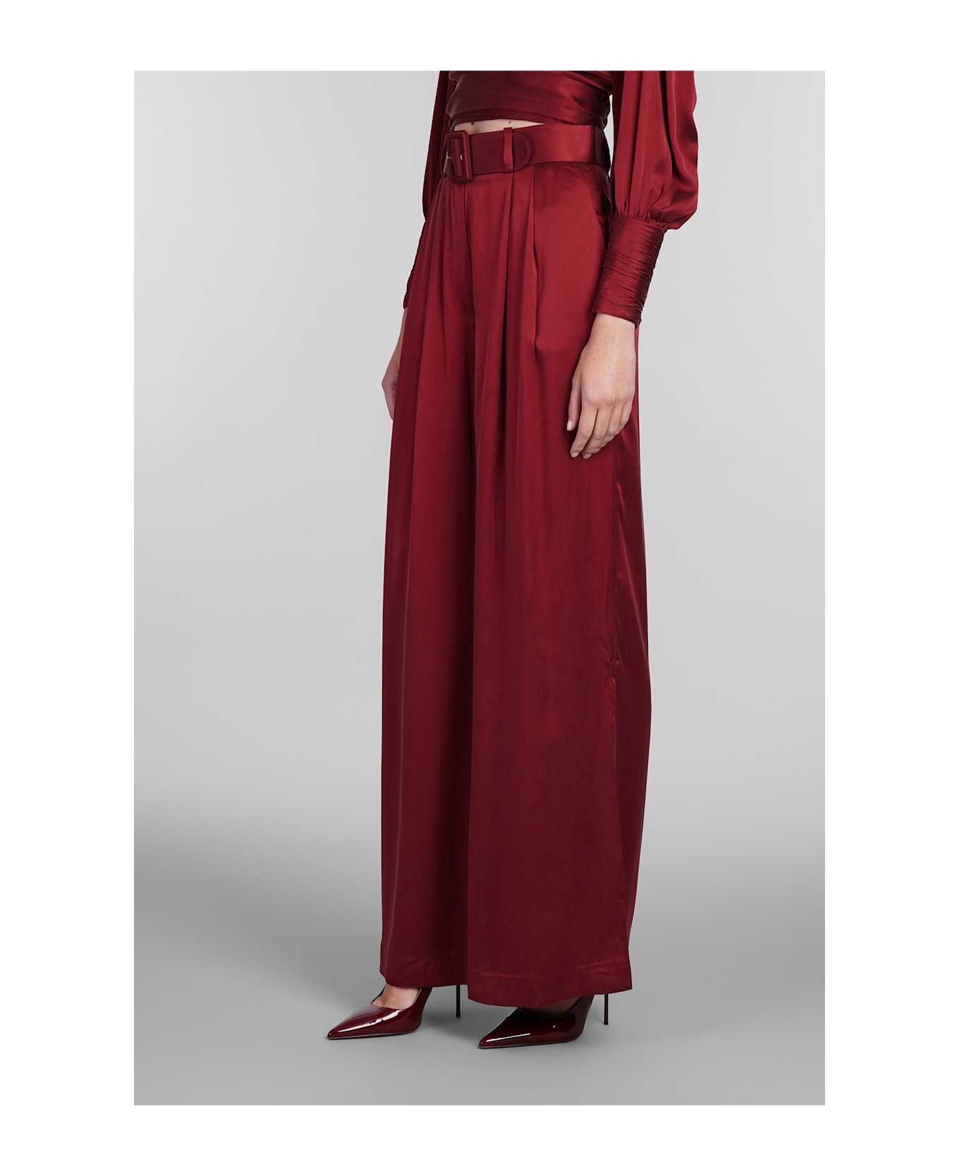 Zimmermann Pleated Tuck Pants - Bur Burgundy