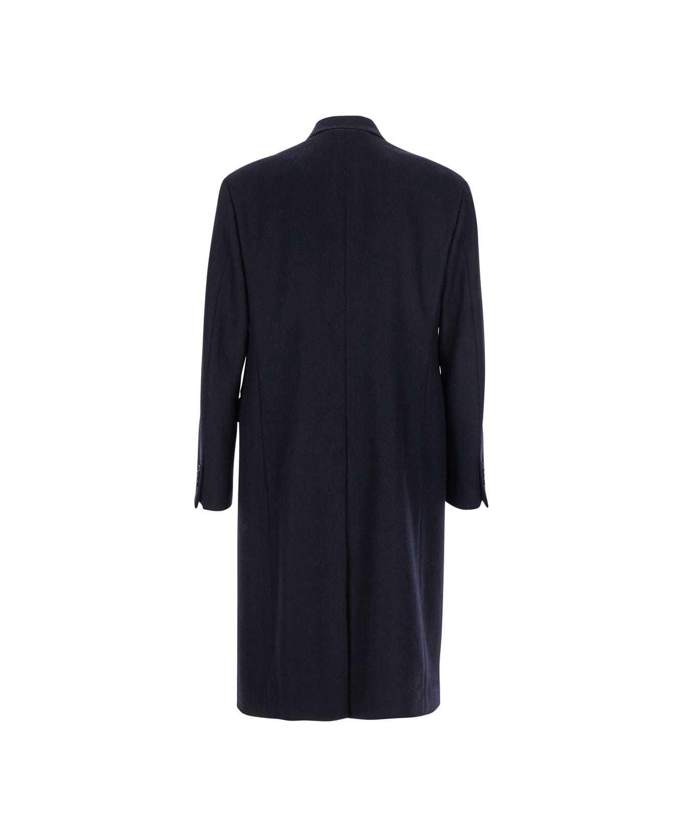 Lardini Blue Double-breasted Coat With Peak Lapels In Wool Man - Blu