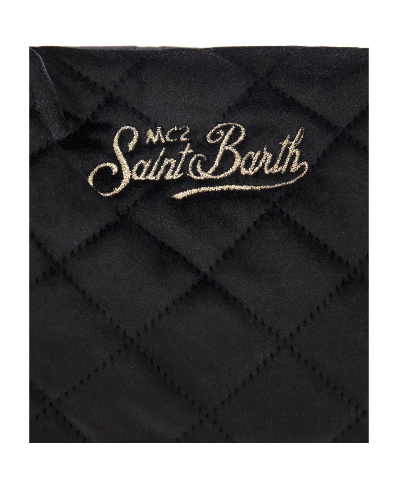MC2 Saint Barth Quilted Velvet Clutch Bag - Black