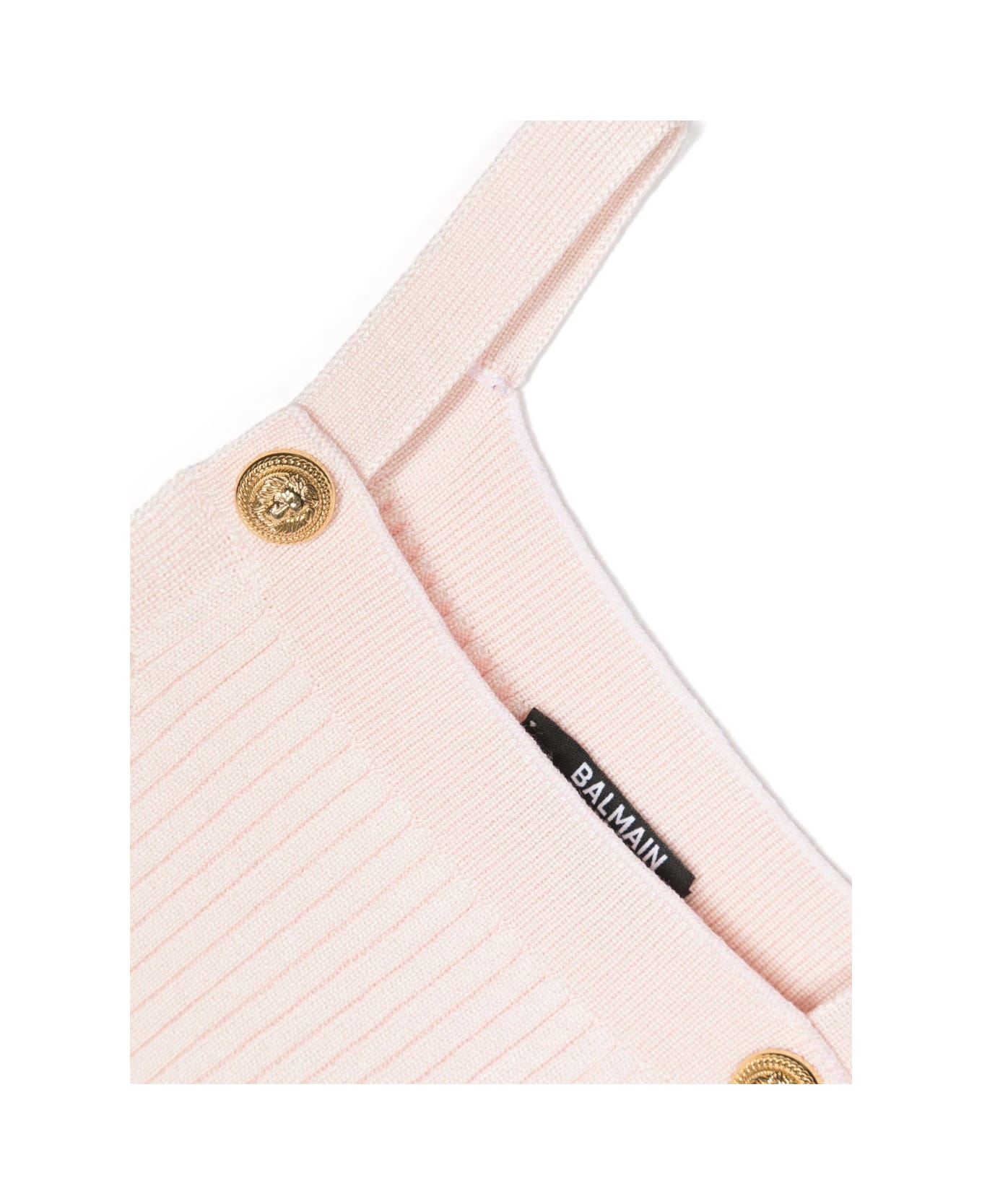 Balmain Ribbed-knit Cotton-blend Top - Pink