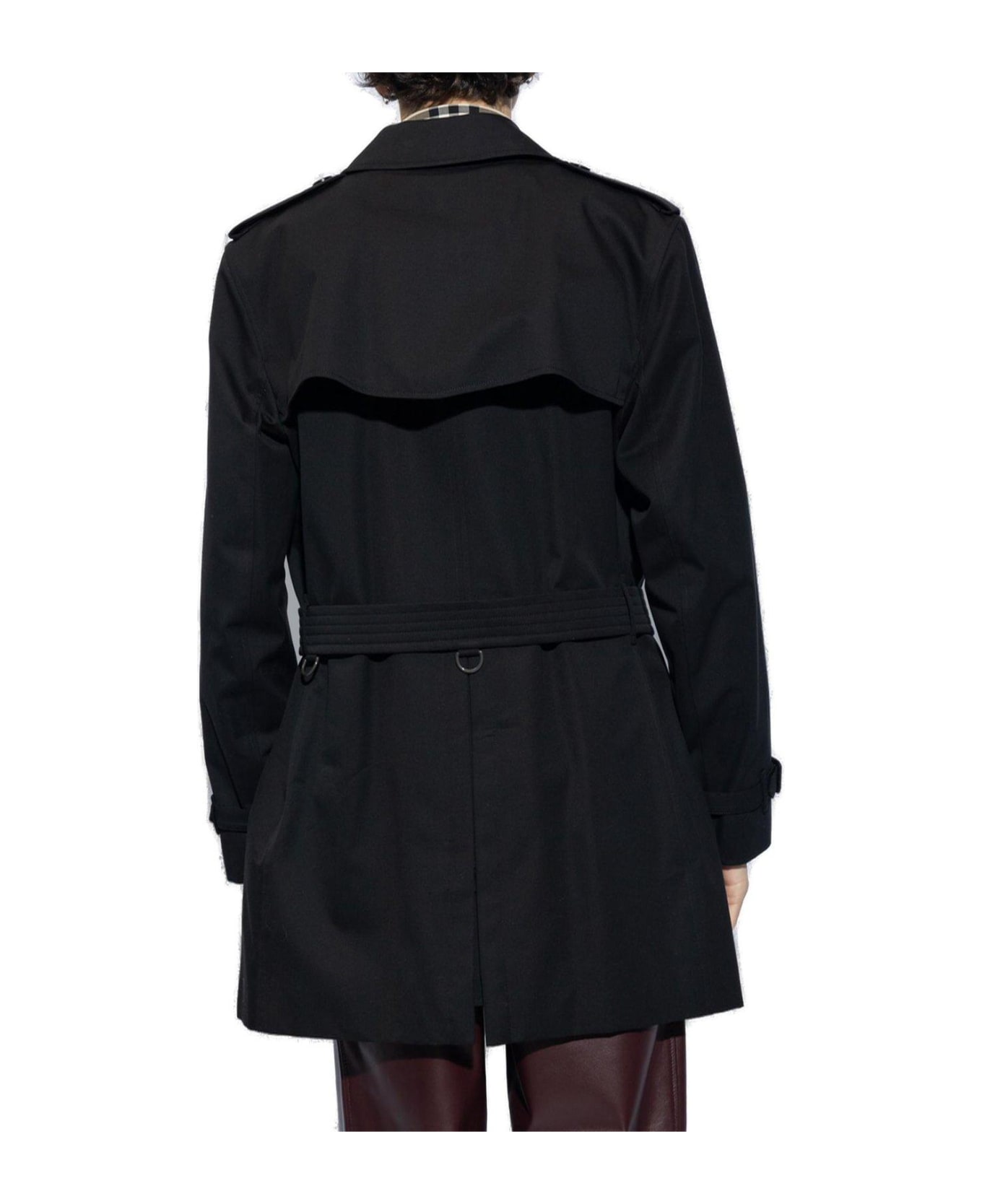 Burberry Double-breasted Belted-waist Trench Coat - BLACK