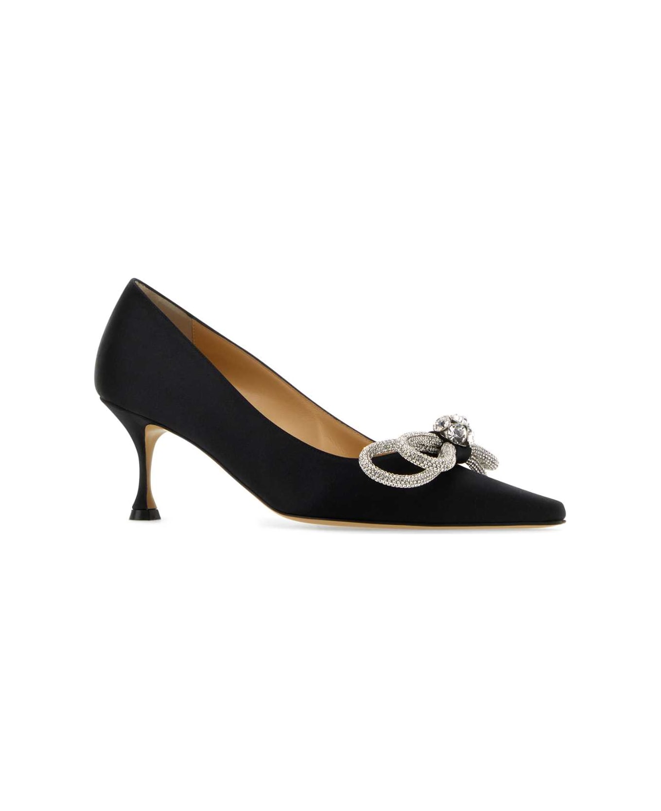 Mach 
Mach Black Satin Pumps - BLACK