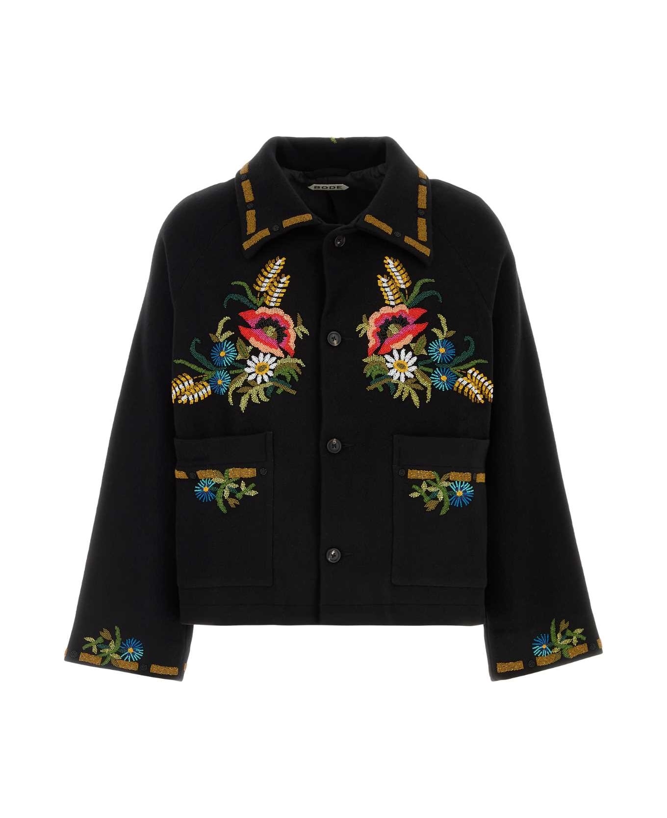 Bode Black Wool Aquitaine Jacket - BLACK