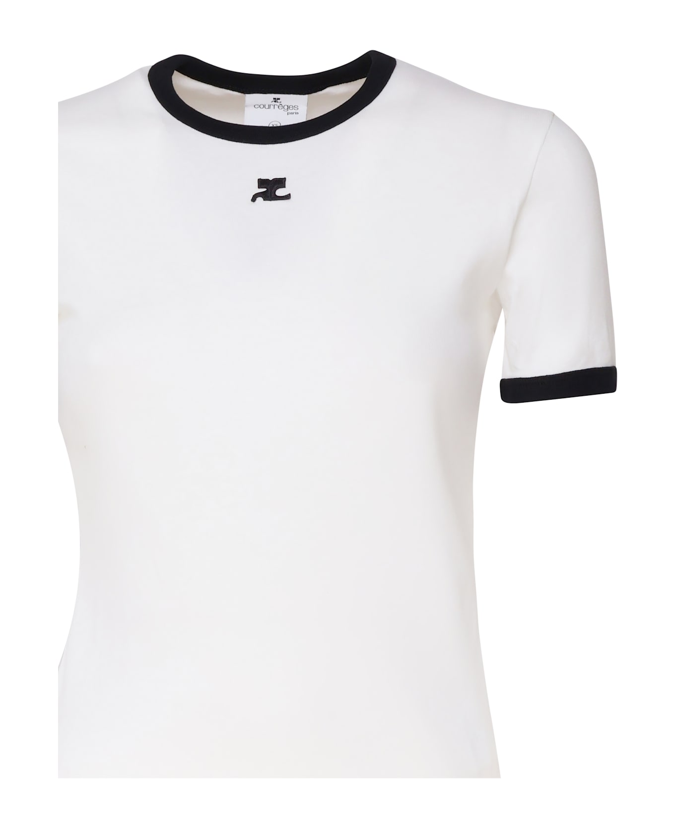 Courrèges Cotton T-shirt - HERITAGE WHITE / BLACK