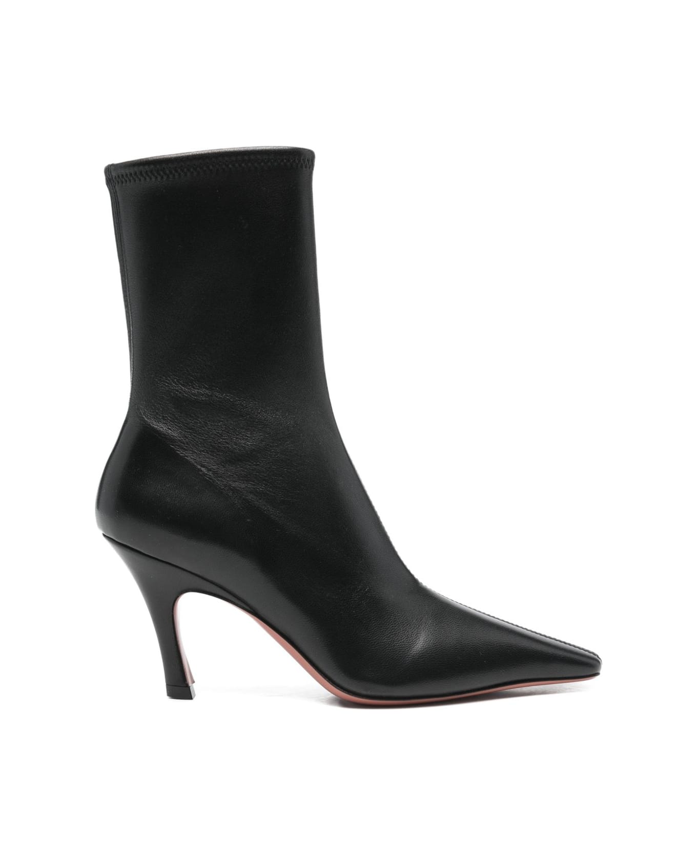Amina Muaddi Jamie Leather Boots - Black