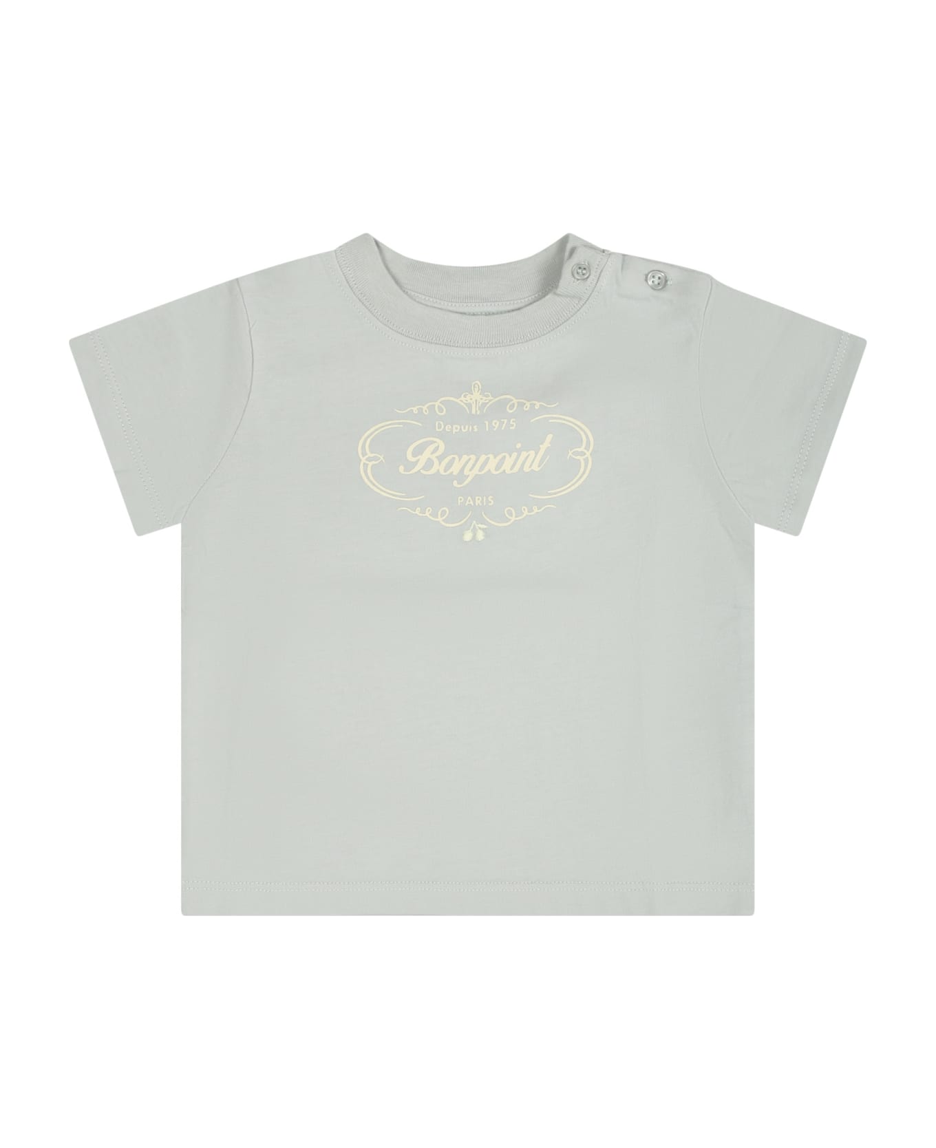 Bonpoint Green T-shirt For Baby Kids With Logo - Green