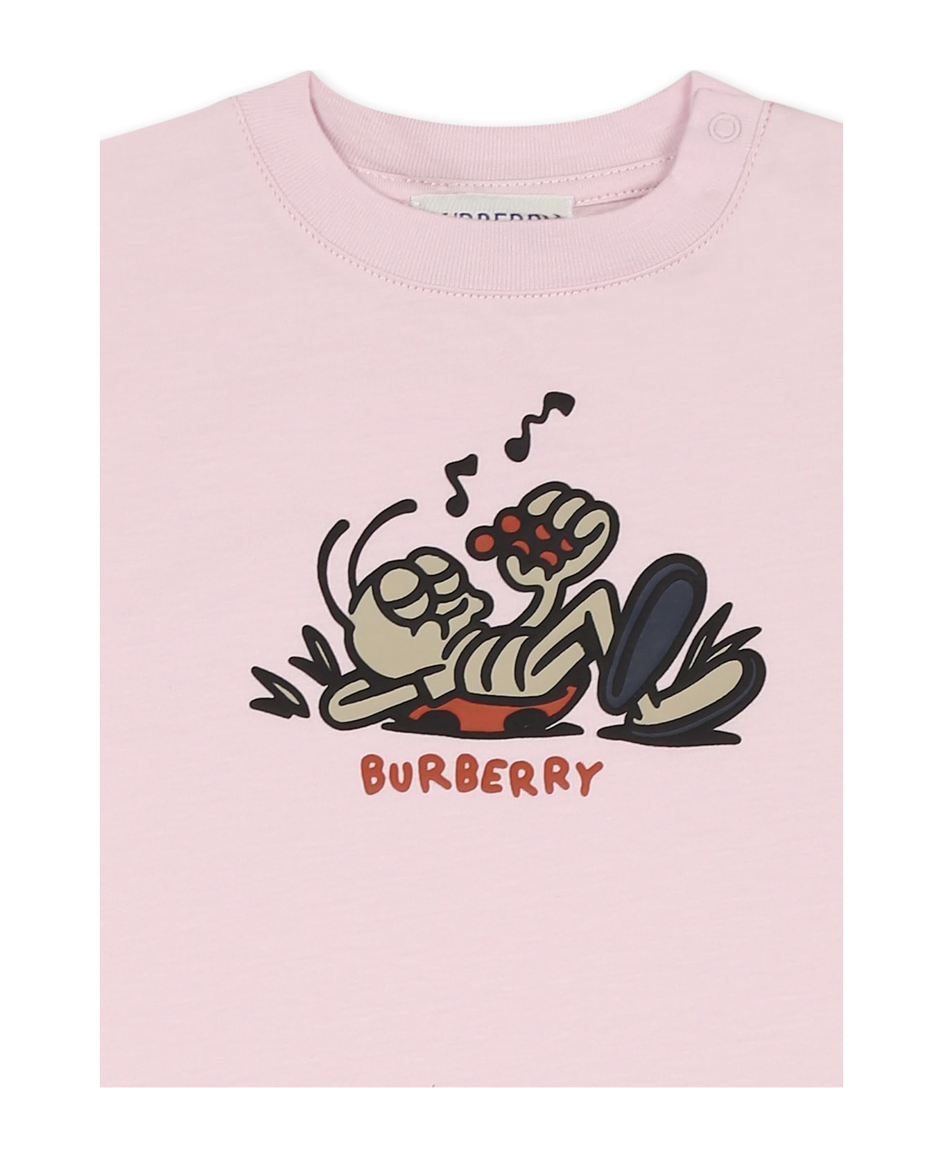 Burberry Pink Romper For Baby Girl With Ladybug - Pink