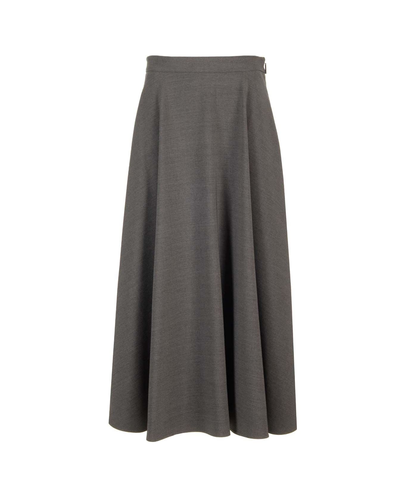 Valentino Skirt Active Gabardine Grey Melange - Grey