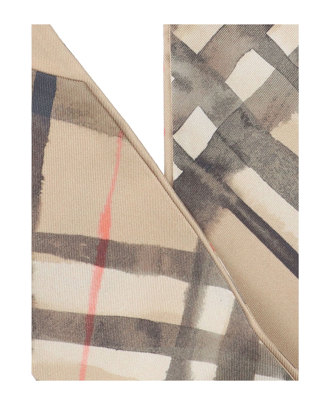 Burberry 'check' Silk Bandeau - Beige