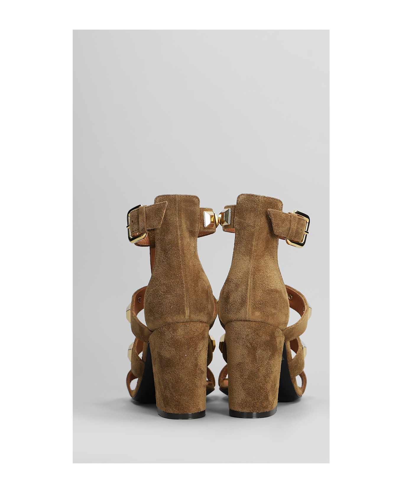 Via Roma 15 Sandals In Leather Color Suede - leather color