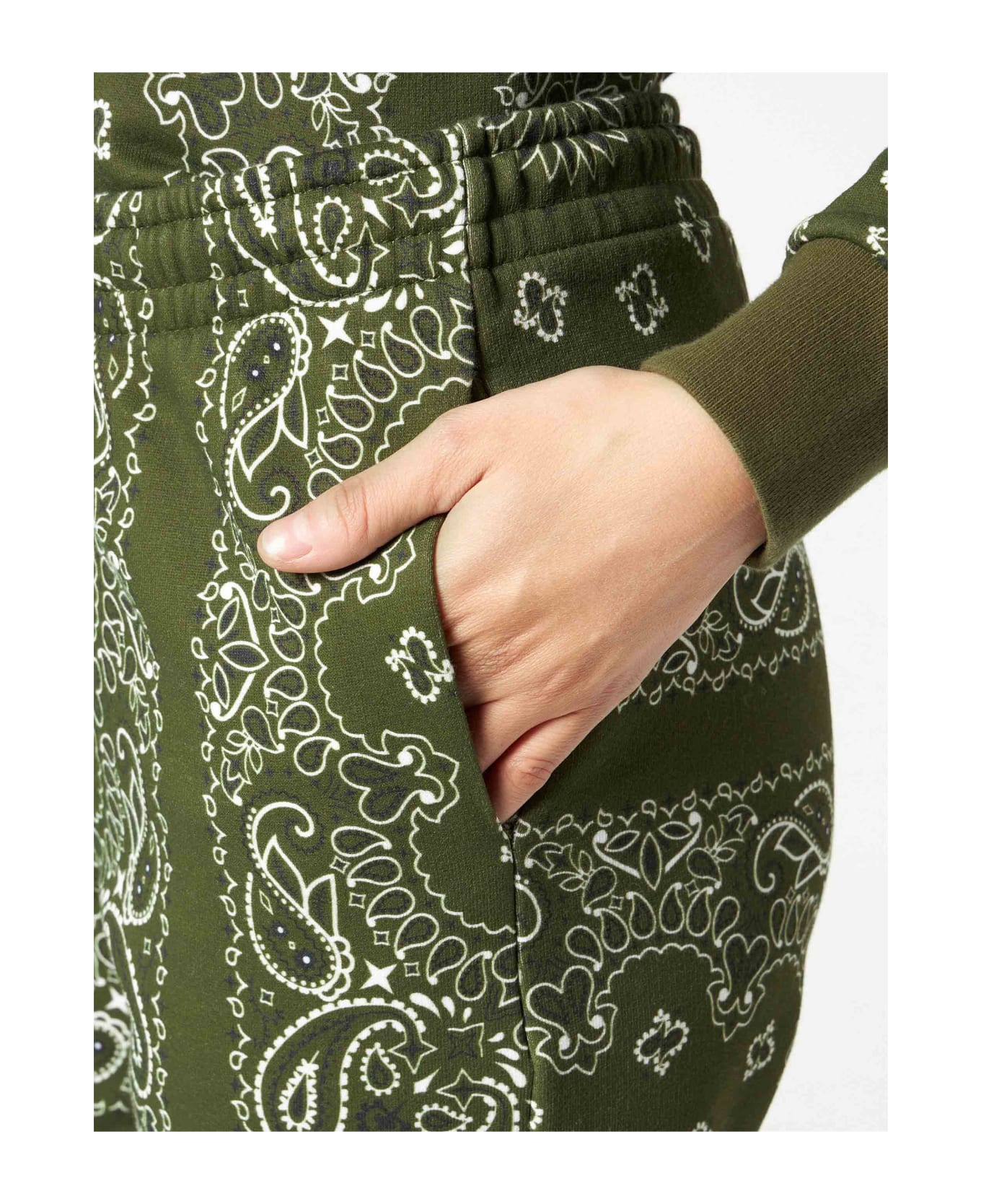 MC2 Saint Barth Woman Fleece Pants With Green Bandanna Print