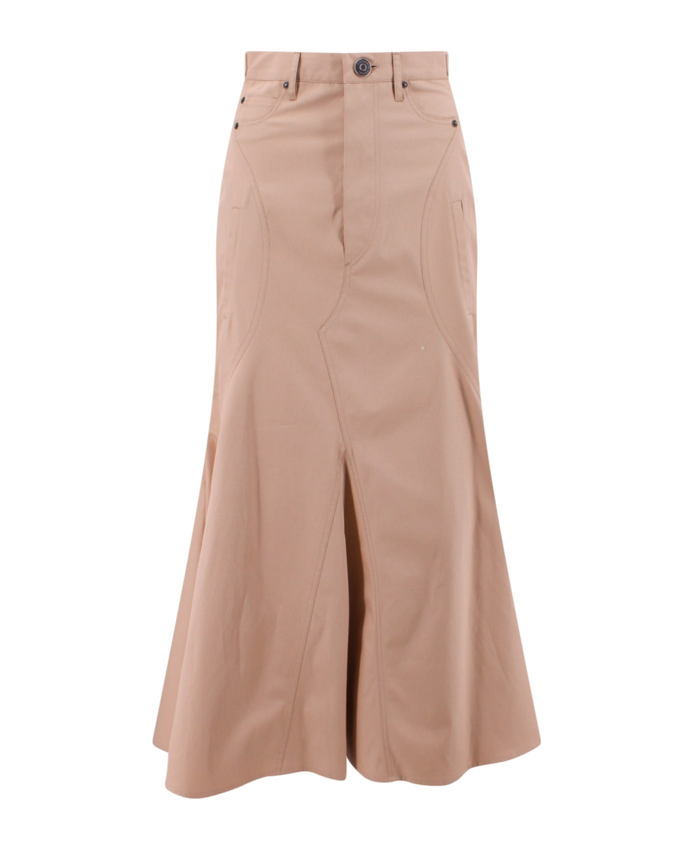 Burberry Cotton Gabardine Long Skirt - Beige