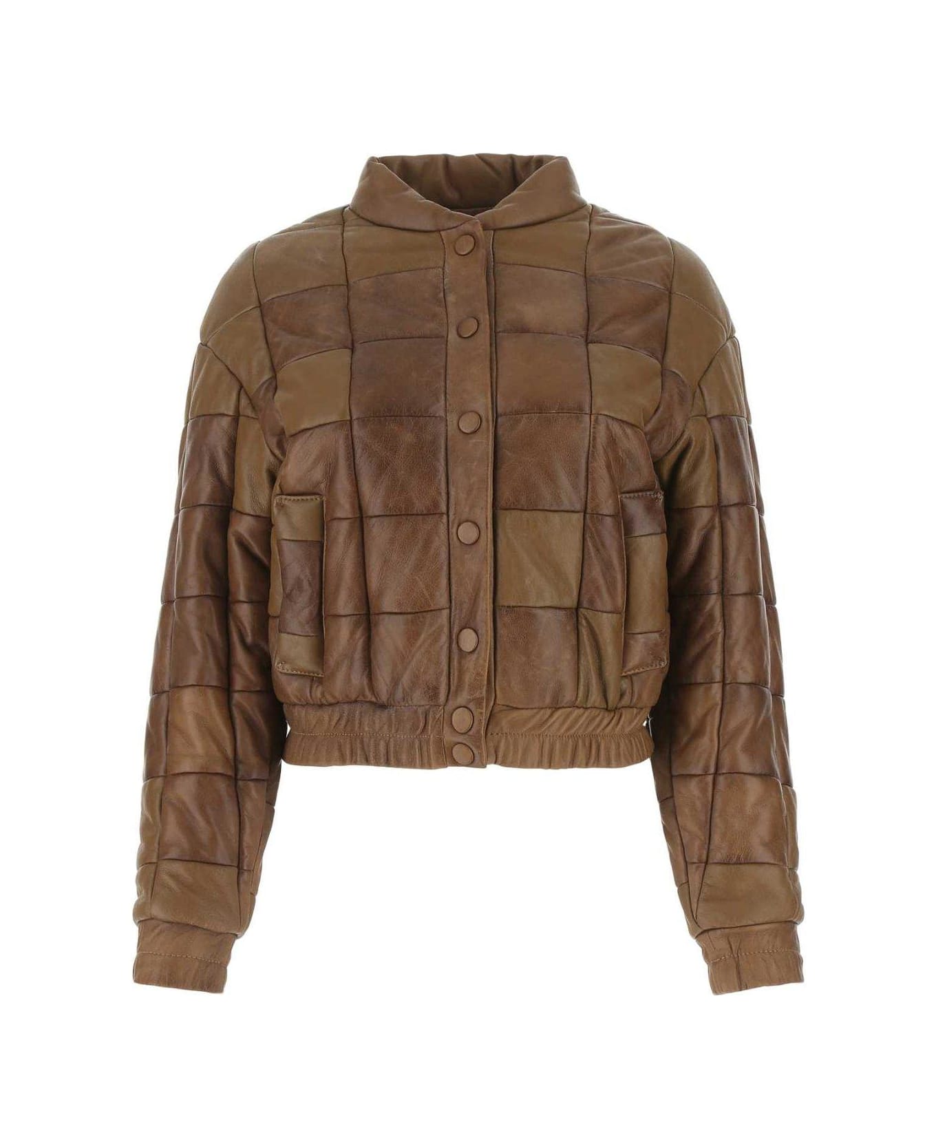 Golden Goose Buttoned Padded Jacket - Brown