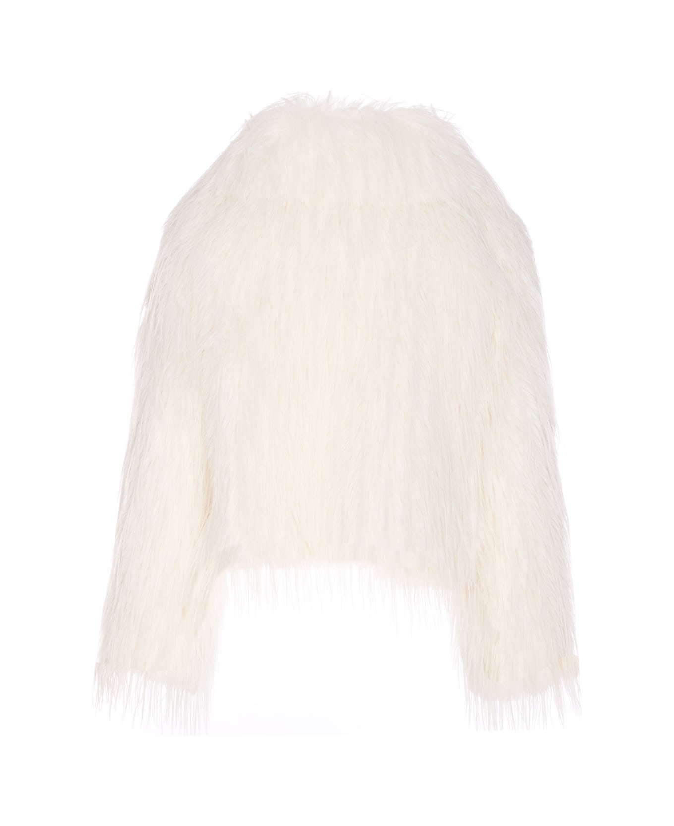 Pinko Amparo Faux Fur Jacket - White