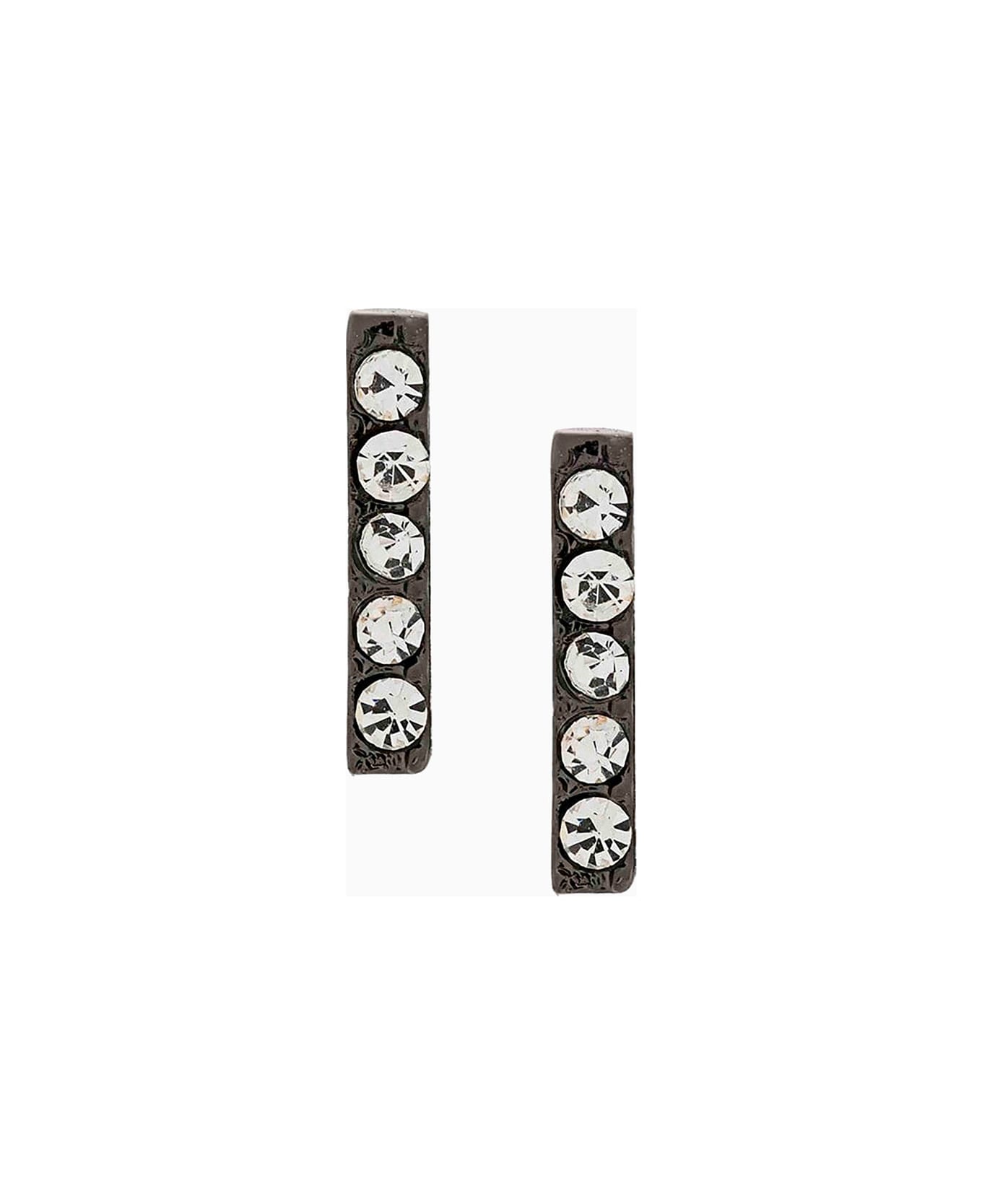 Federica Tosi Earrings Lobo Line Mini Black Diamond - BLACK