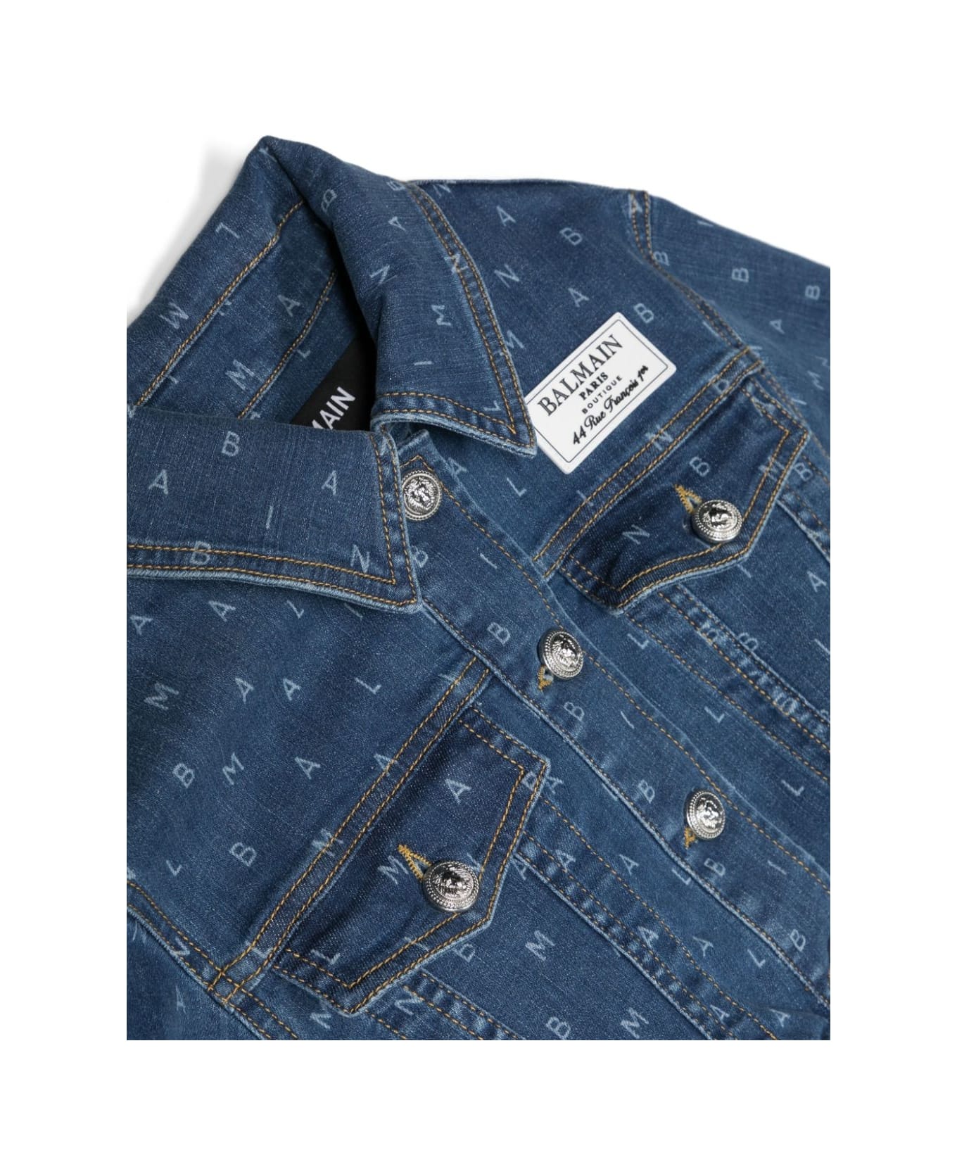 Balmain Jacket With Logo - Blue