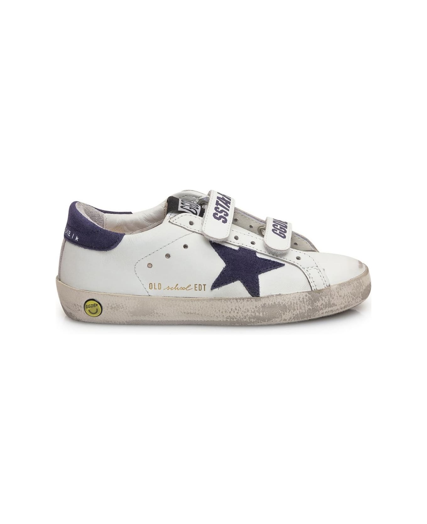 Golden Goose Old School Velcro Strap Sneakers - White