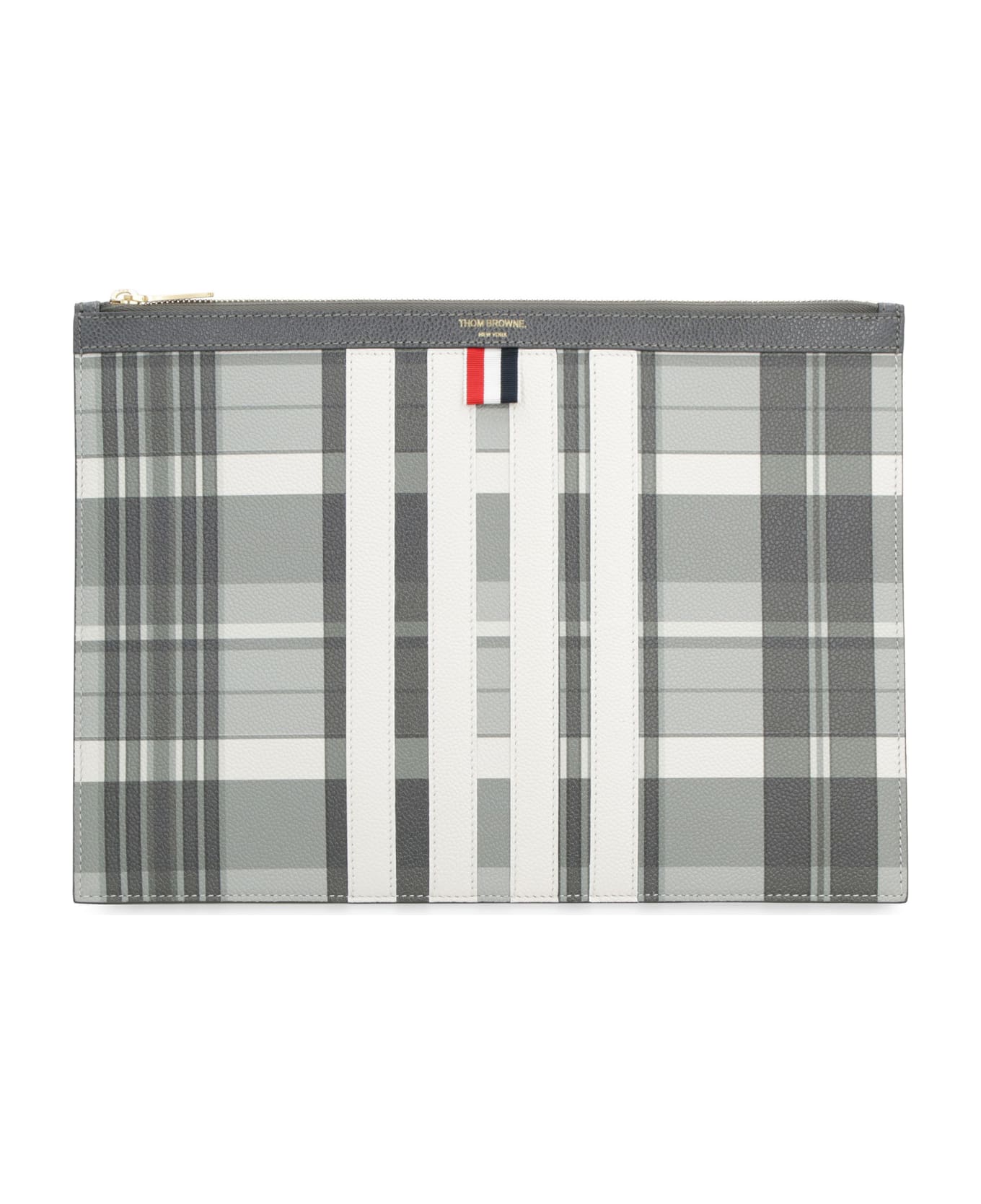 Thom Browne Grainy Leather Pouch - grey