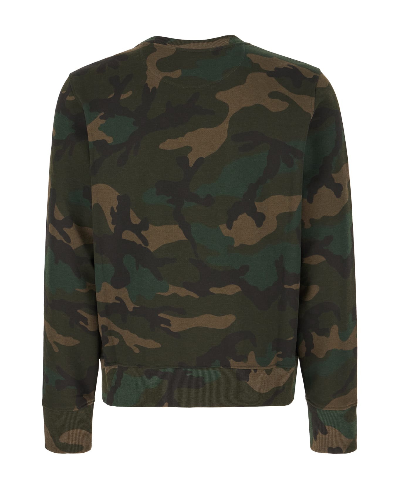 Valentino Garavani Printed Cotton Blend Sweatshirt - CAMOU ARMY