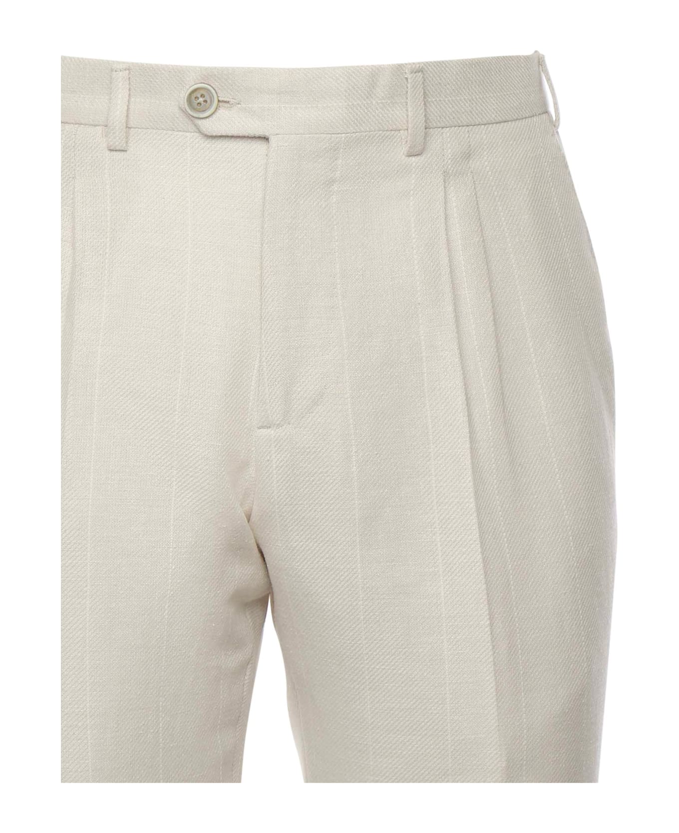 Eleventy Double-breasted Suit With Pleats - SAND