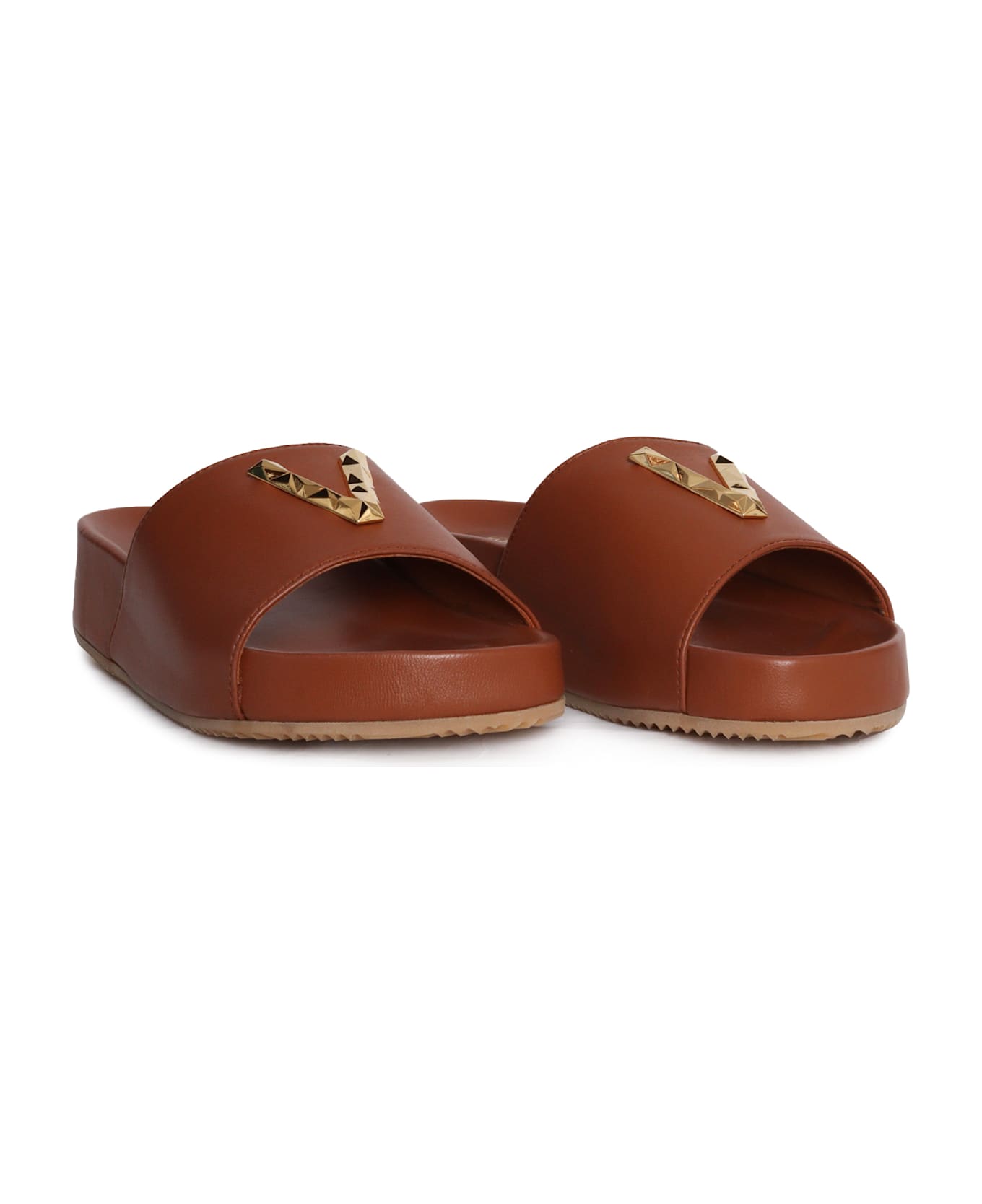 Via Roma 15 Jewel Slippers - BROWN