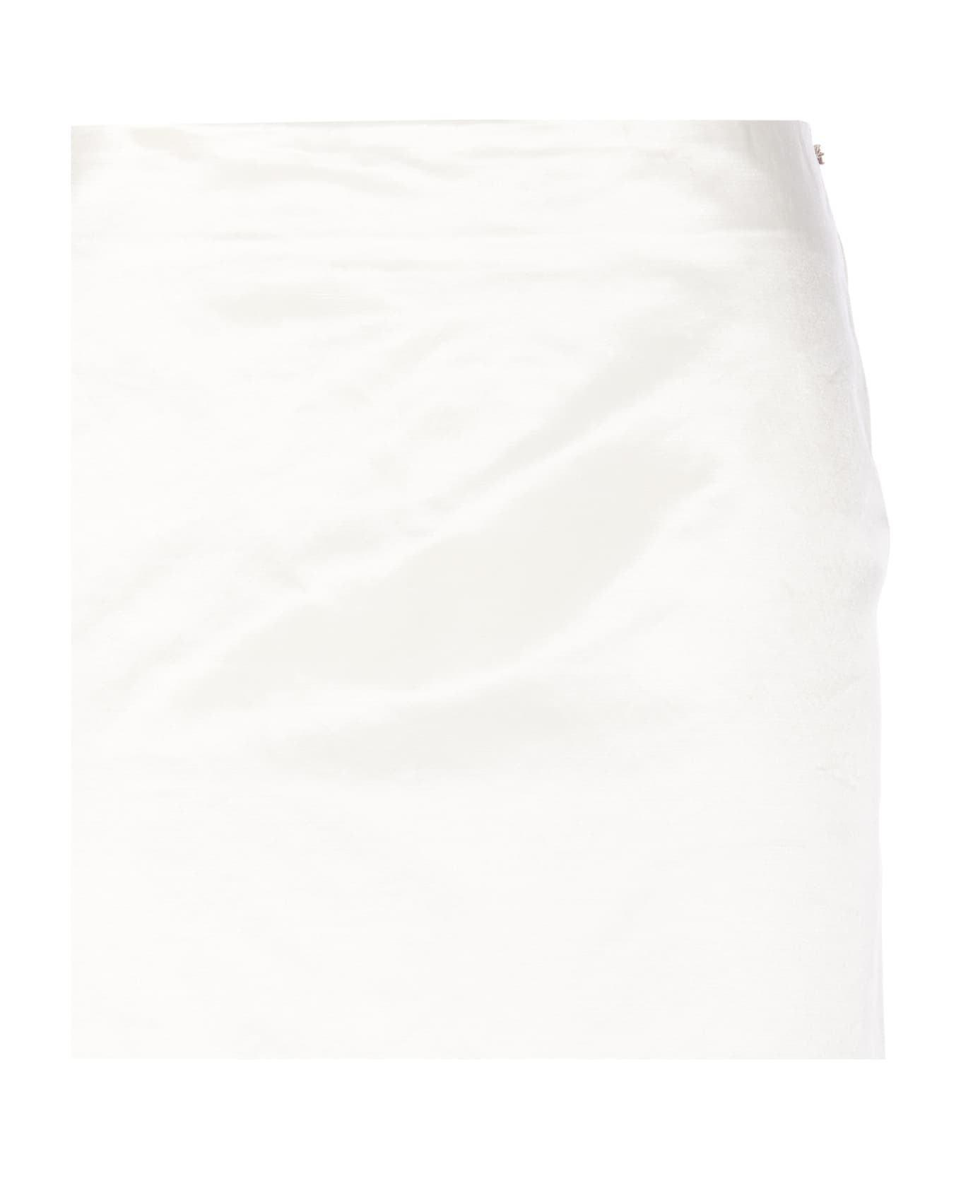 SportMax Long Skirt In Technical Satin - White