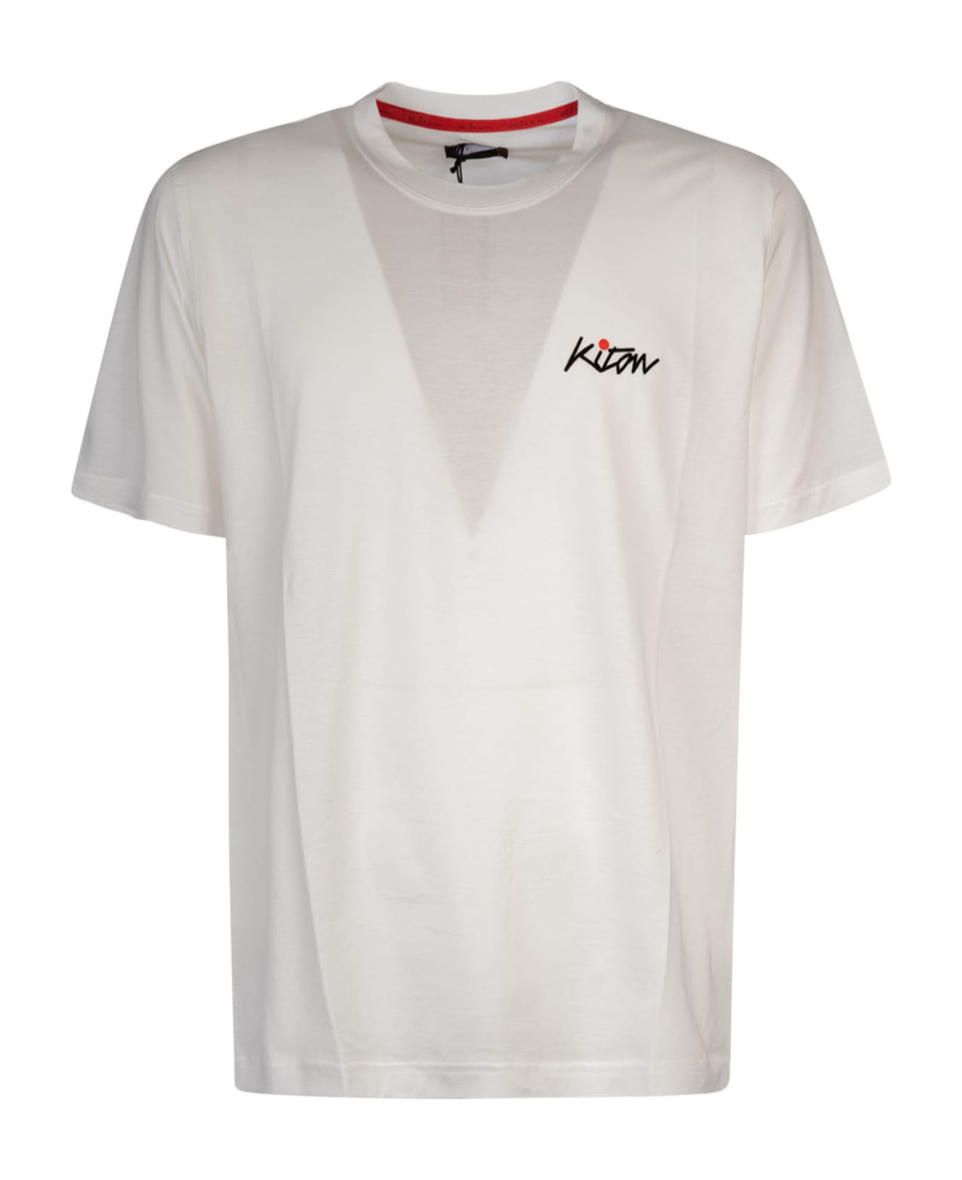 Kiton Chest Logo Regular T-shirt - White シャツ