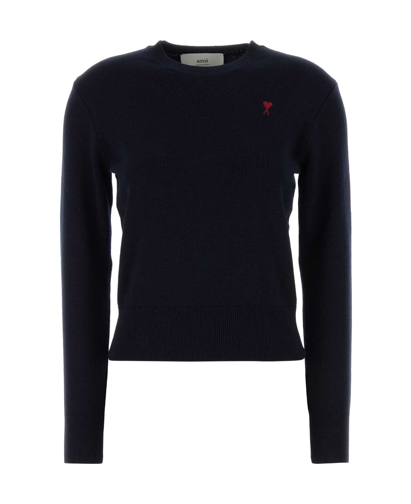 Ami Alexandre Mattiussi Midnight Blue Wool Sweater - NAVYRED