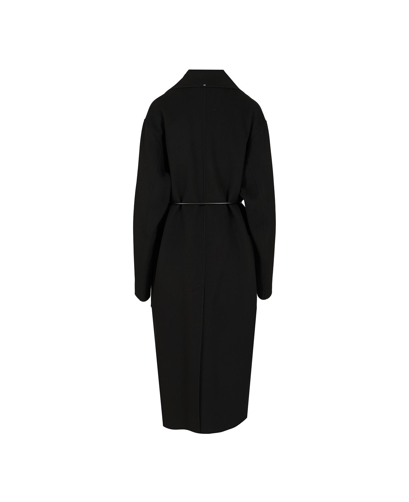 SportMax Double Wool Dressing Gown Coat - BLACK