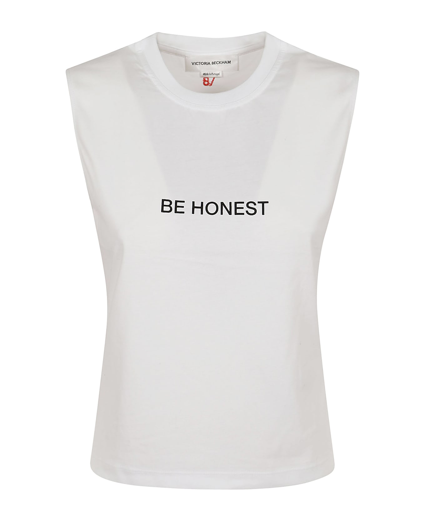Victoria Beckham Slogan Tank - White Be Honest