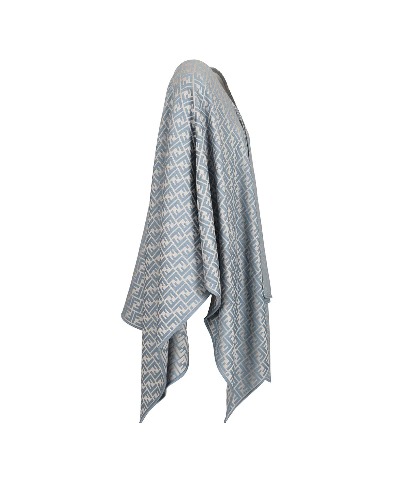 Fendi Wool And Silk Poncho - Blue