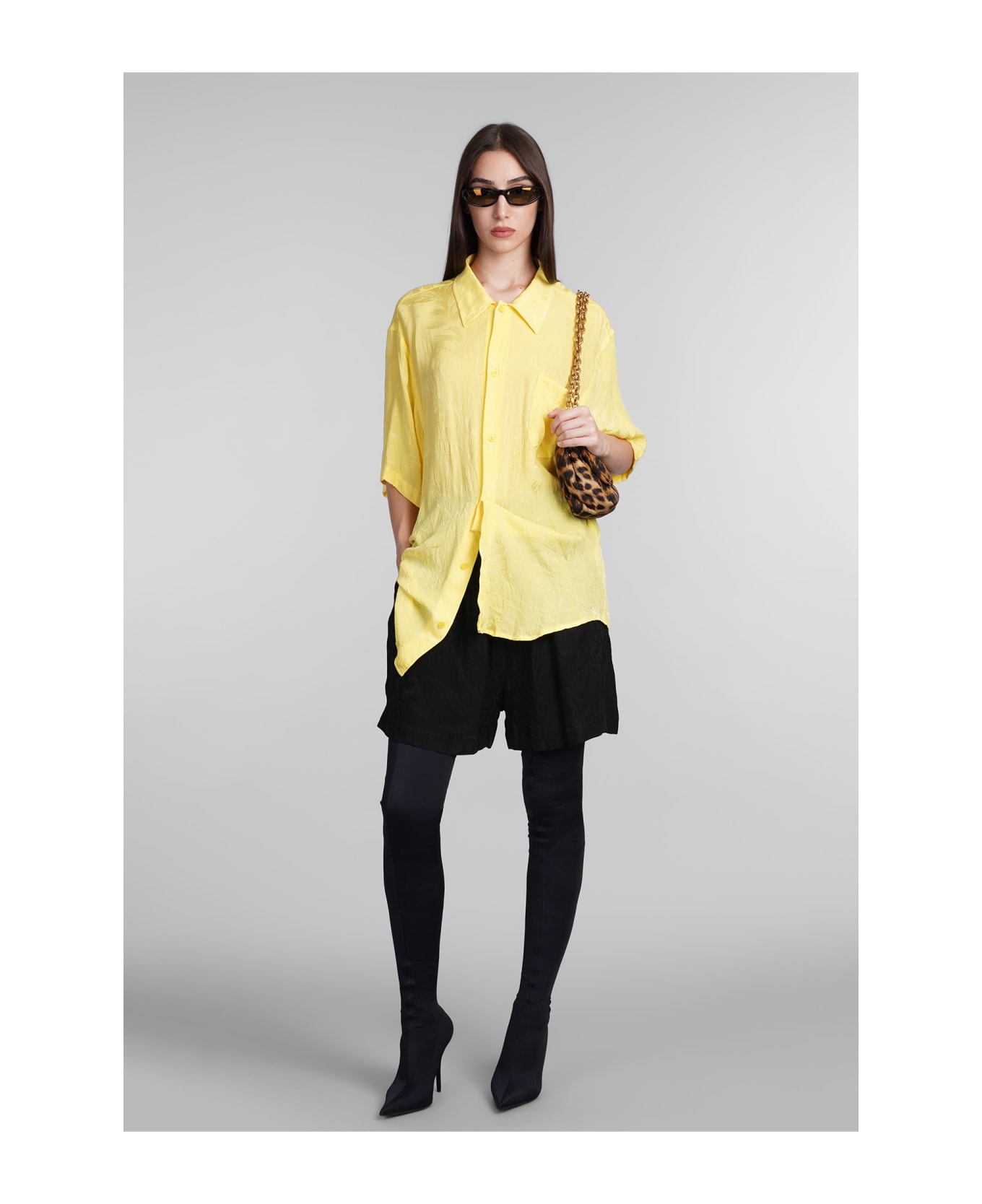 Balenciaga Shirt In Yellow Silk - yellow