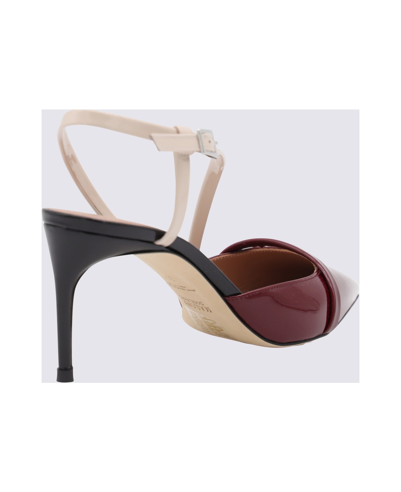 Malone Souliers Red And Black Leather Valeria 70-7 Pumps - ROSEWOOD/SHEEL
