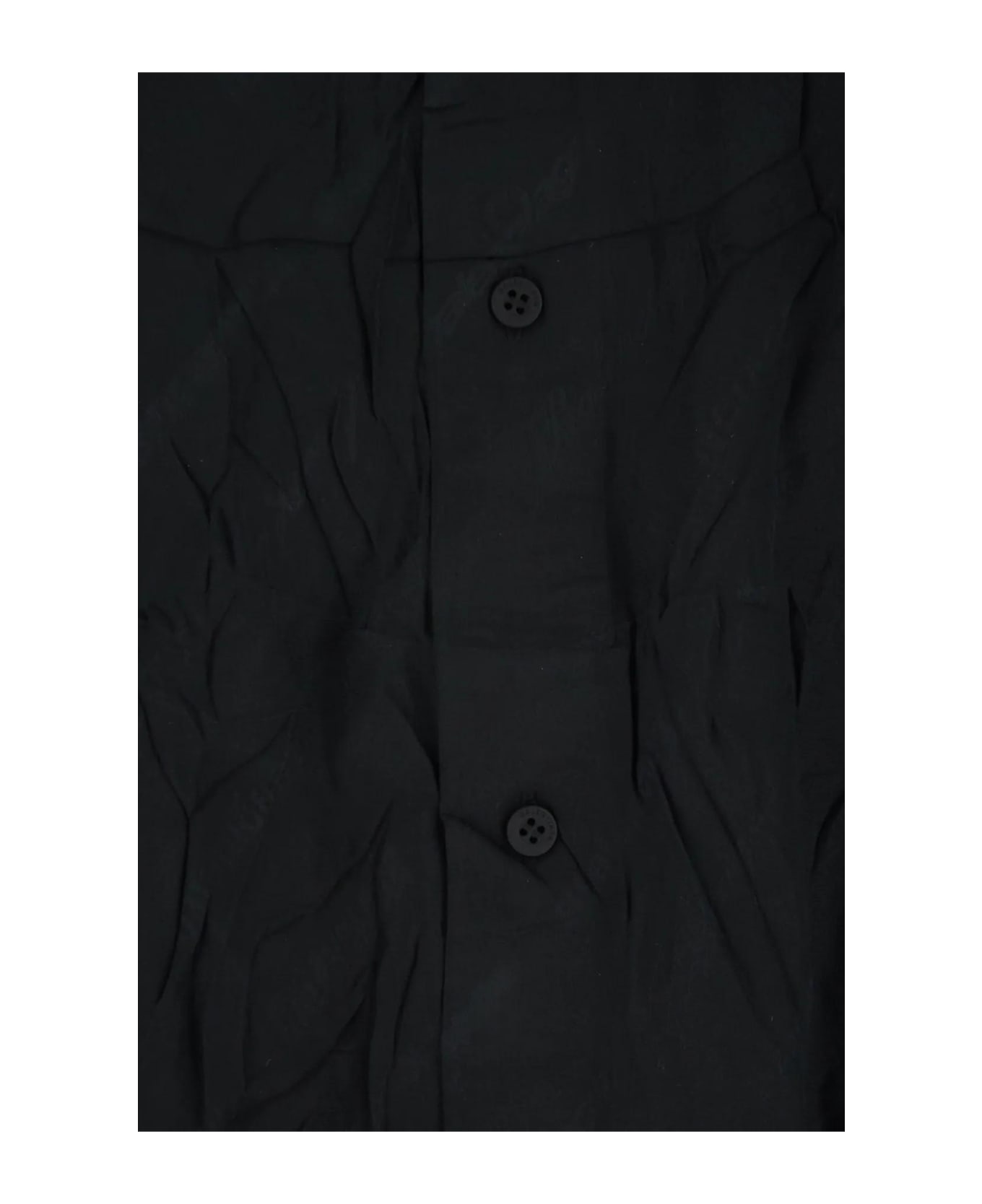 Balenciaga Black Silk Oversize Shirt - Black