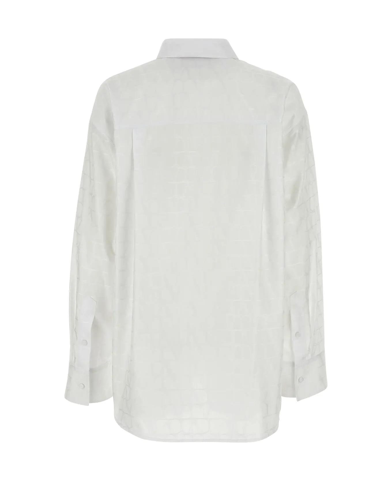 Valentino pussy-bow Toile Iconographe Shirt - White