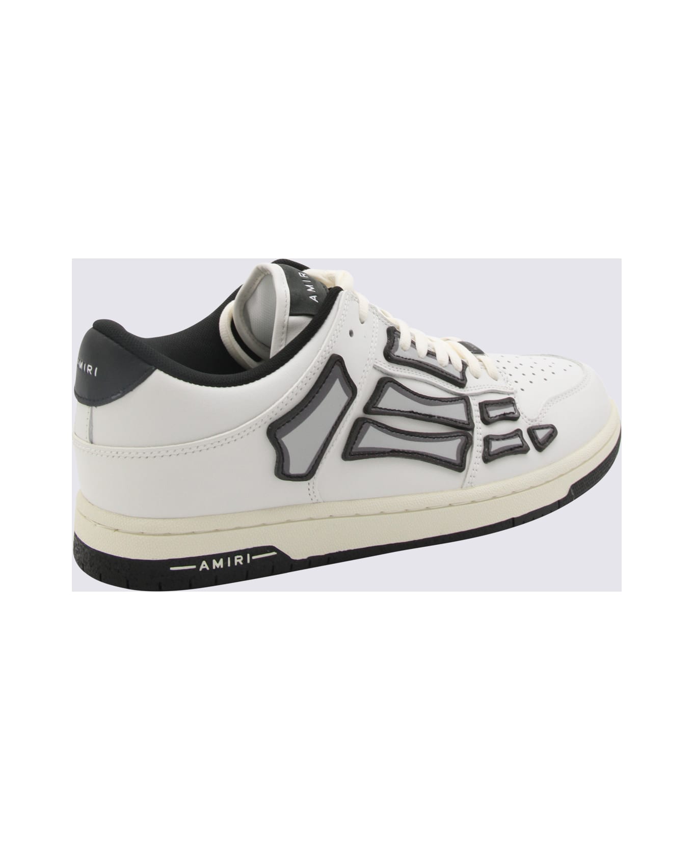 AMIRI White And Black Leather Skel Sneakers - White スニーカー
