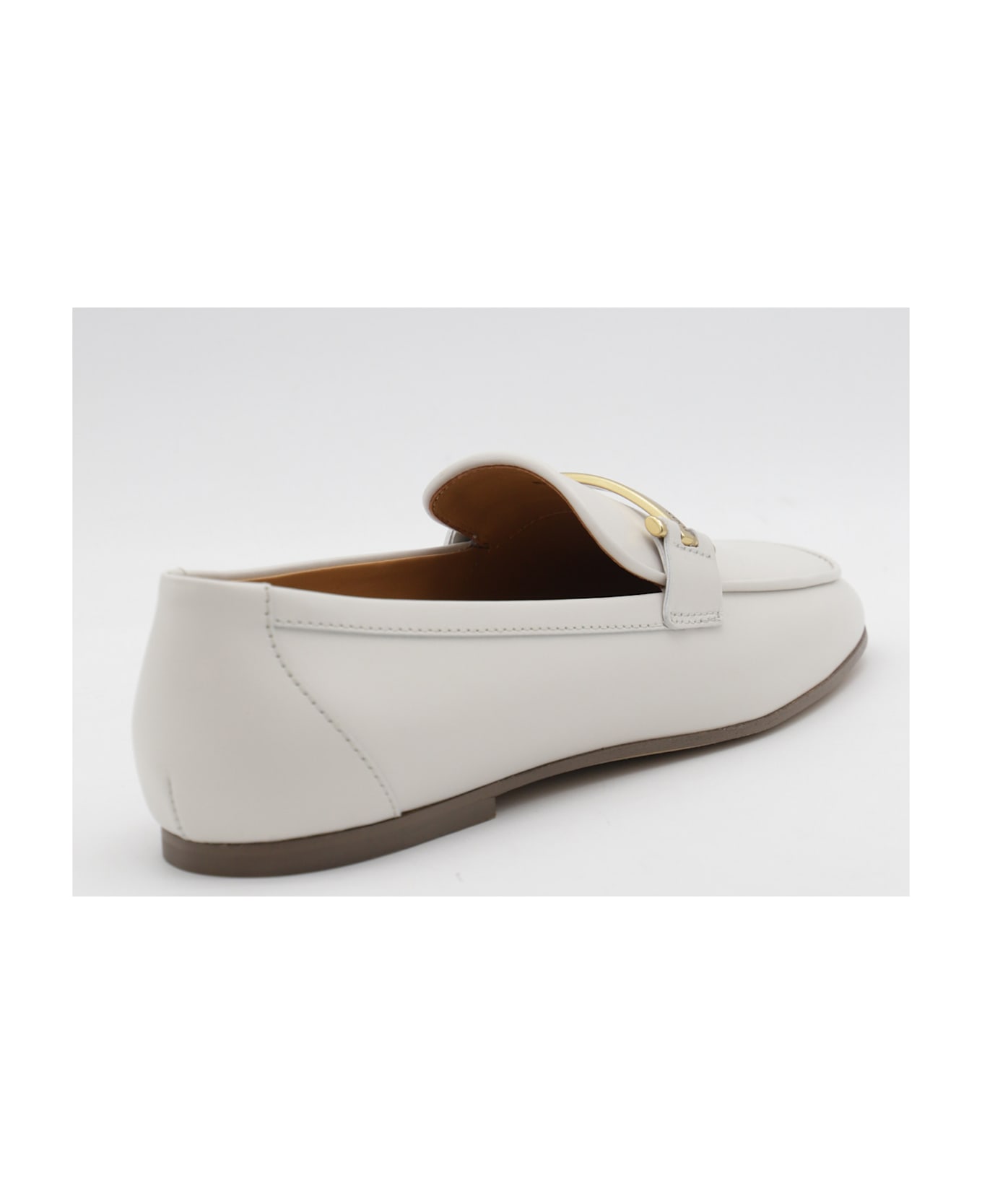 Tod's White Leather Loafers