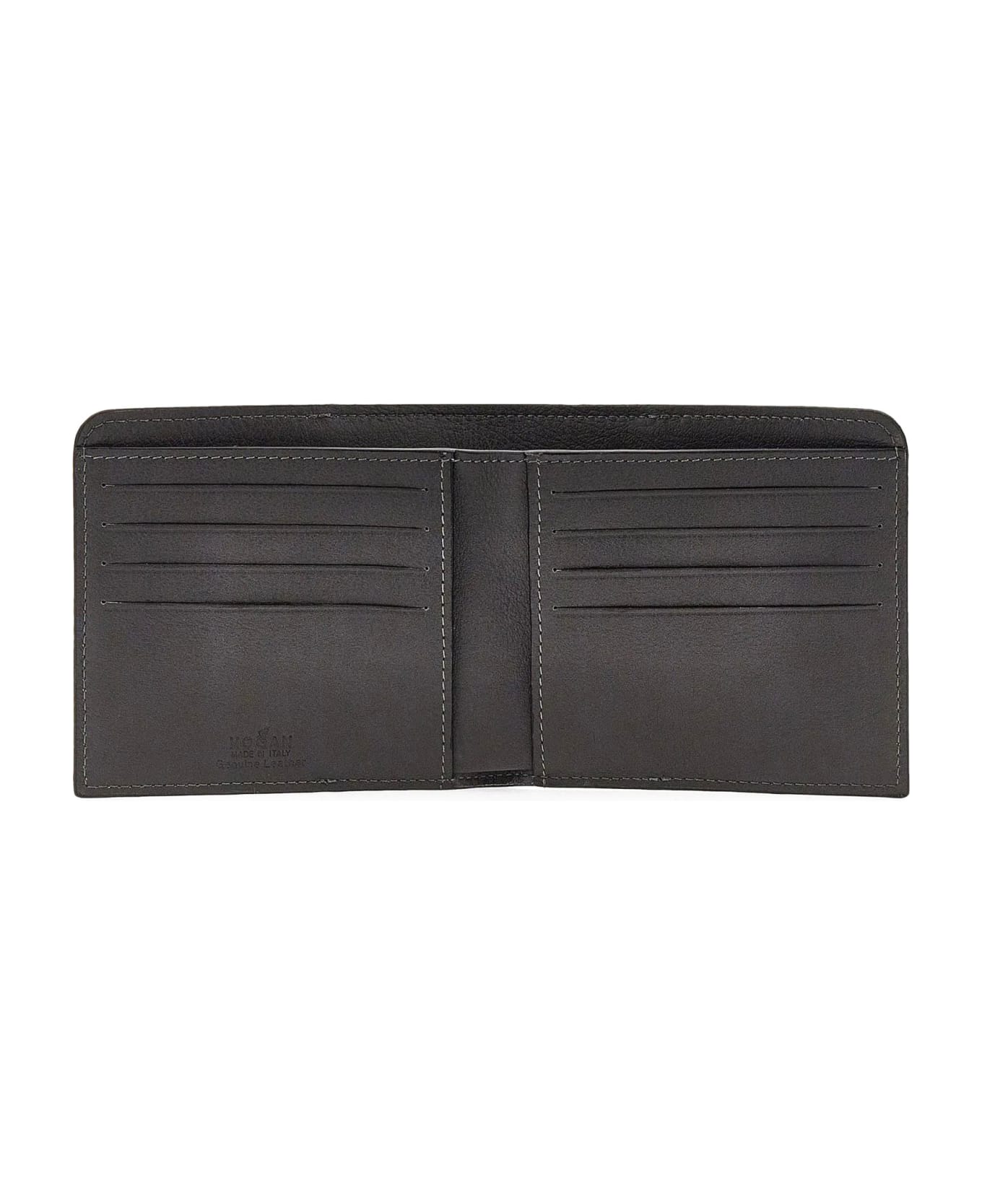 Hogan Black Leather Wallet - (carbone)(bluette chiaro)