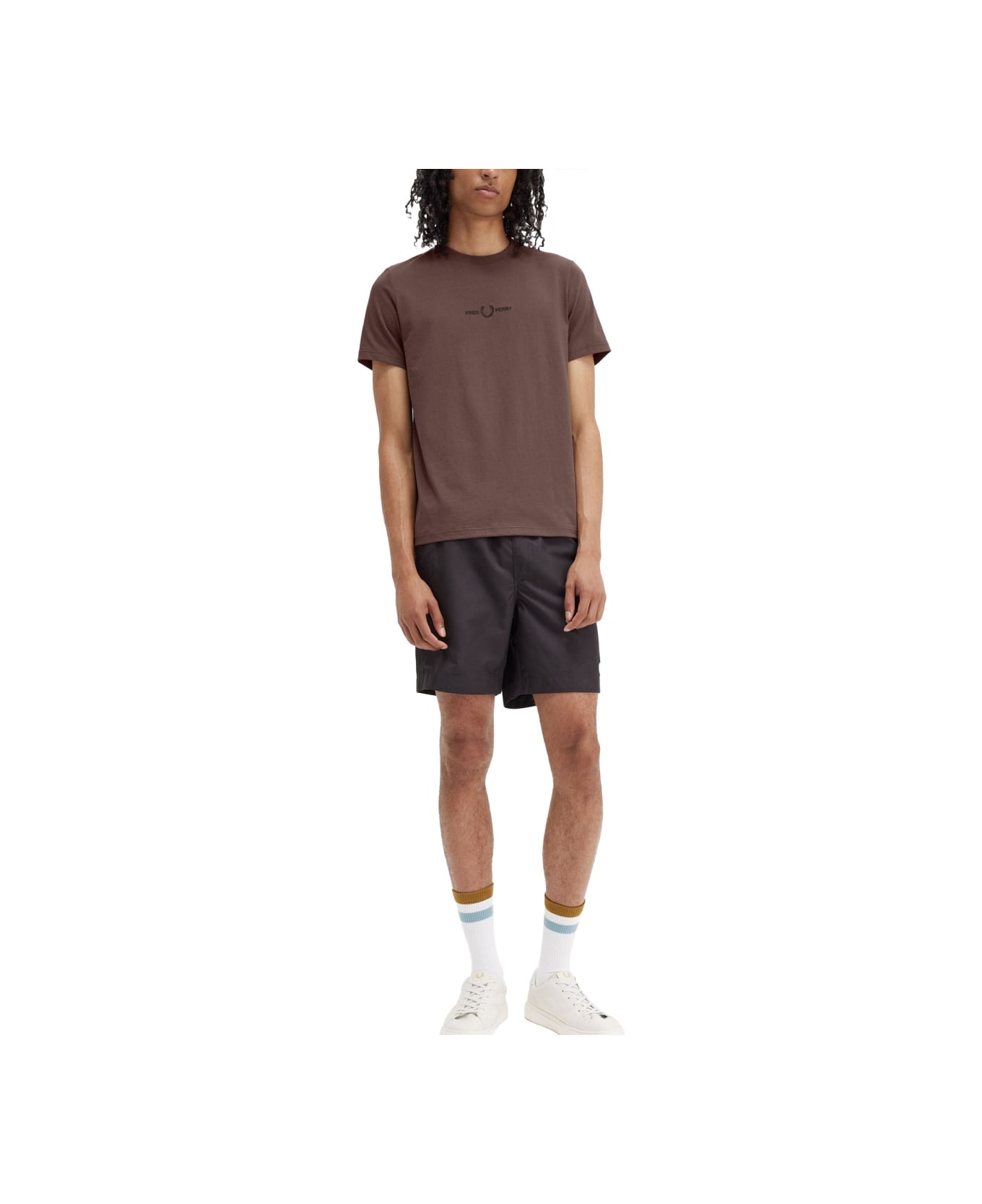 Fred Perry T-shirt With Logo - BROWN