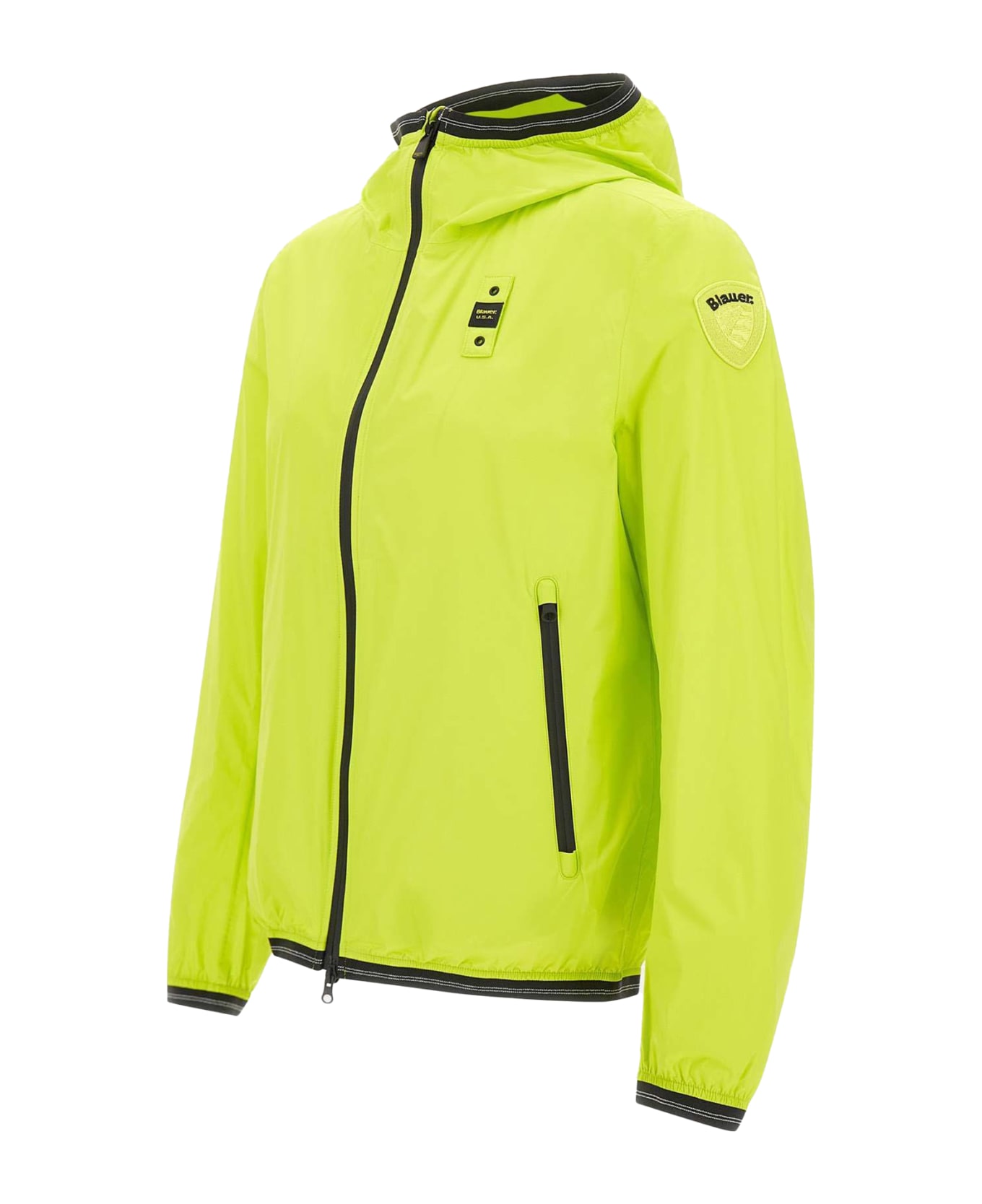 Blauer Lime Taped Windbreaker With Zip - ENOTERA