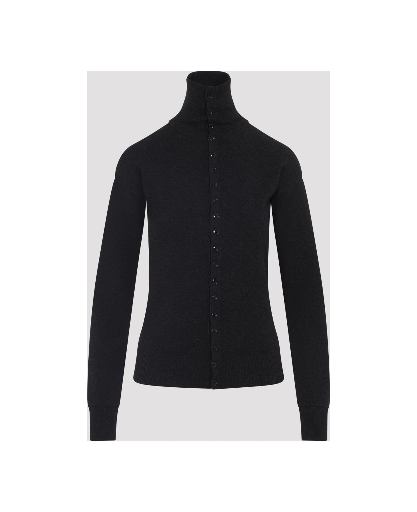 Lemaire Buttoned Fitted Cardigan - Anthracite Melange