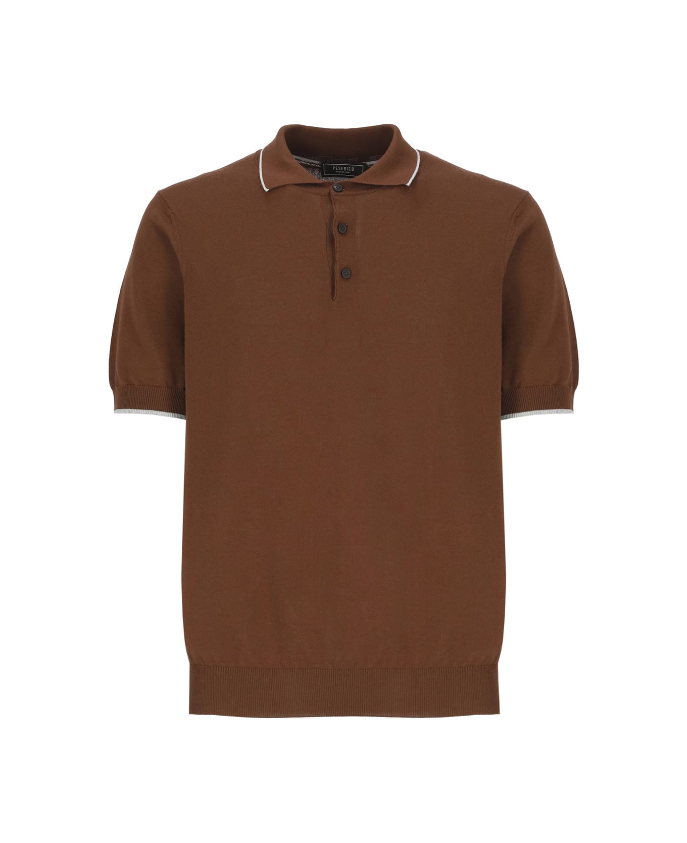 Peserico Cotton Polo Shirt - Brown