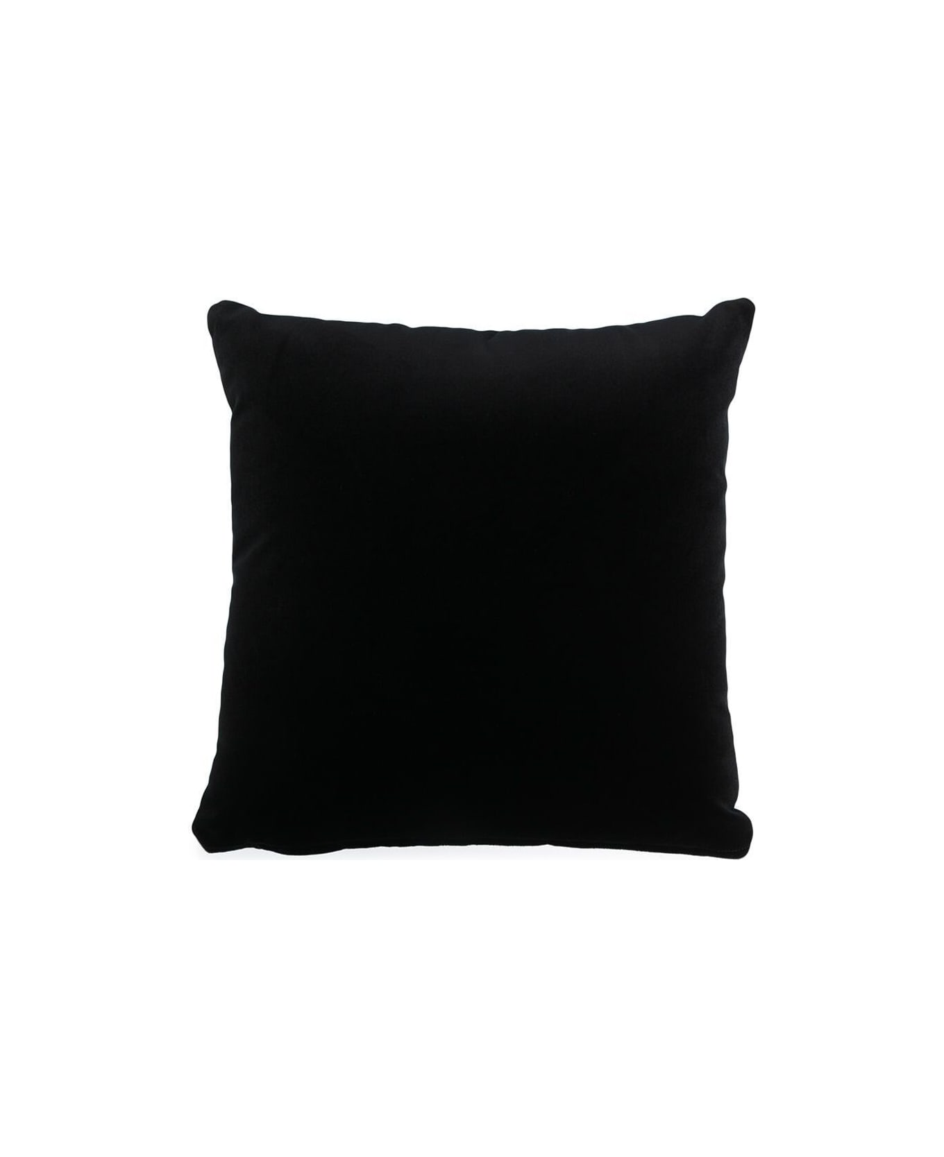 Versace Black Velvet Pillow With Gold Rhinestone Decoration Representing The Versace Logo - Black