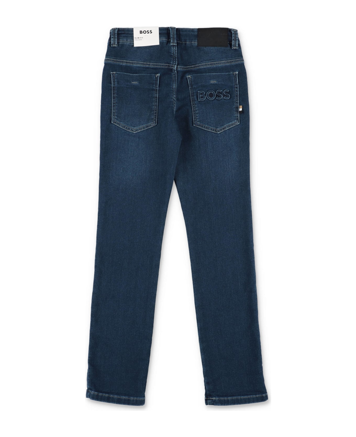 Hugo Boss Jeans Blu Scuro In Denim Di Cotone Stretch Bambino - Blu