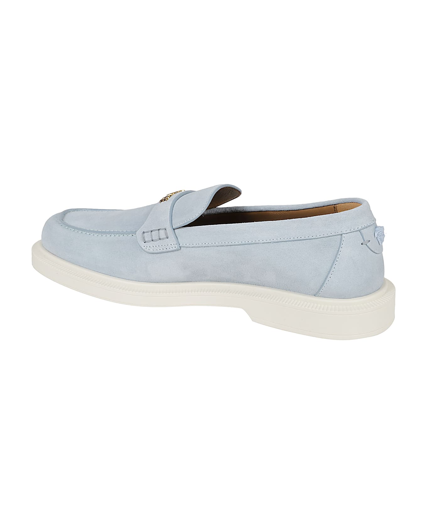 Versace Logo Detail Loafers - Blue Hydrangea