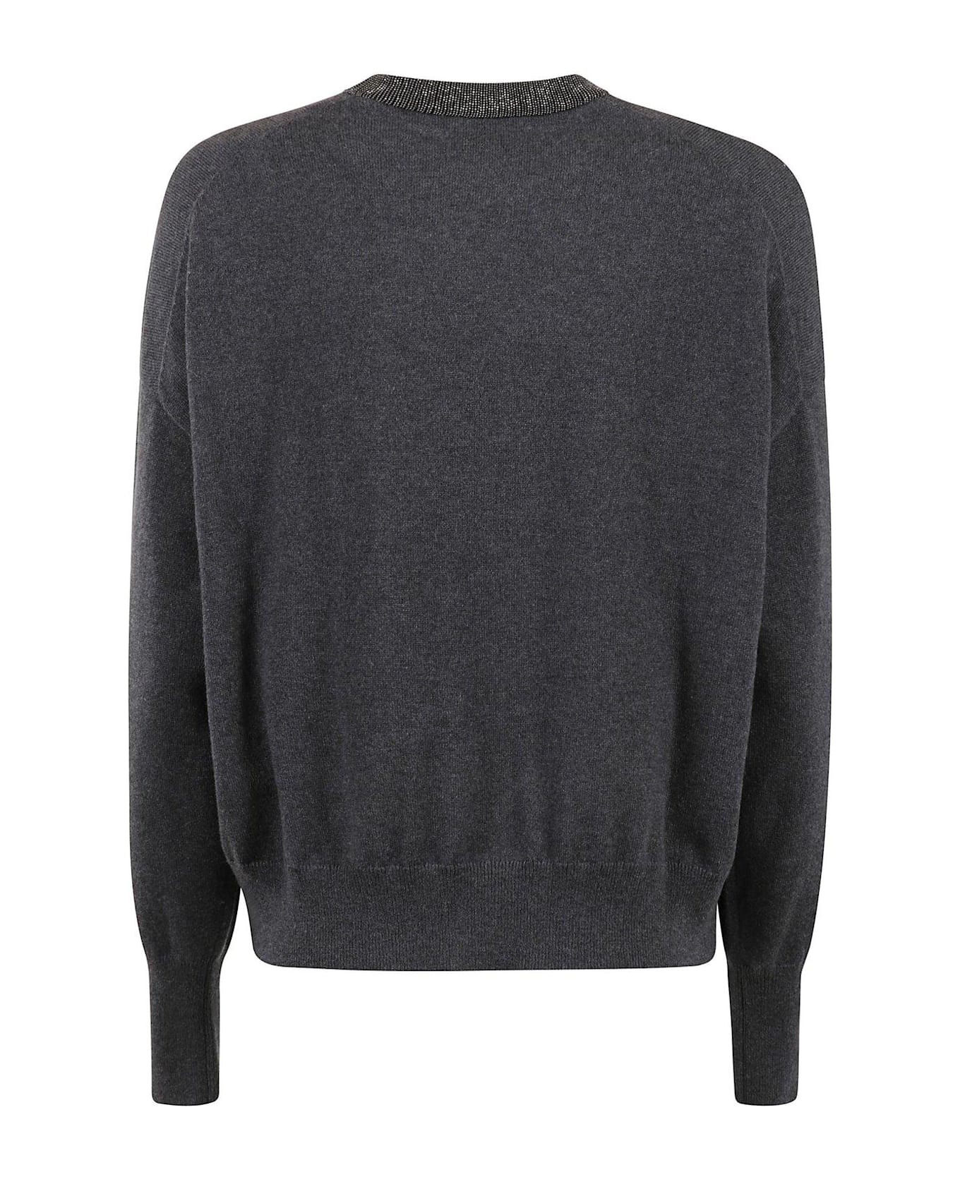 Brunello Cucinelli Monili-chain Detailed Knitted Jumper - BLACK STONE