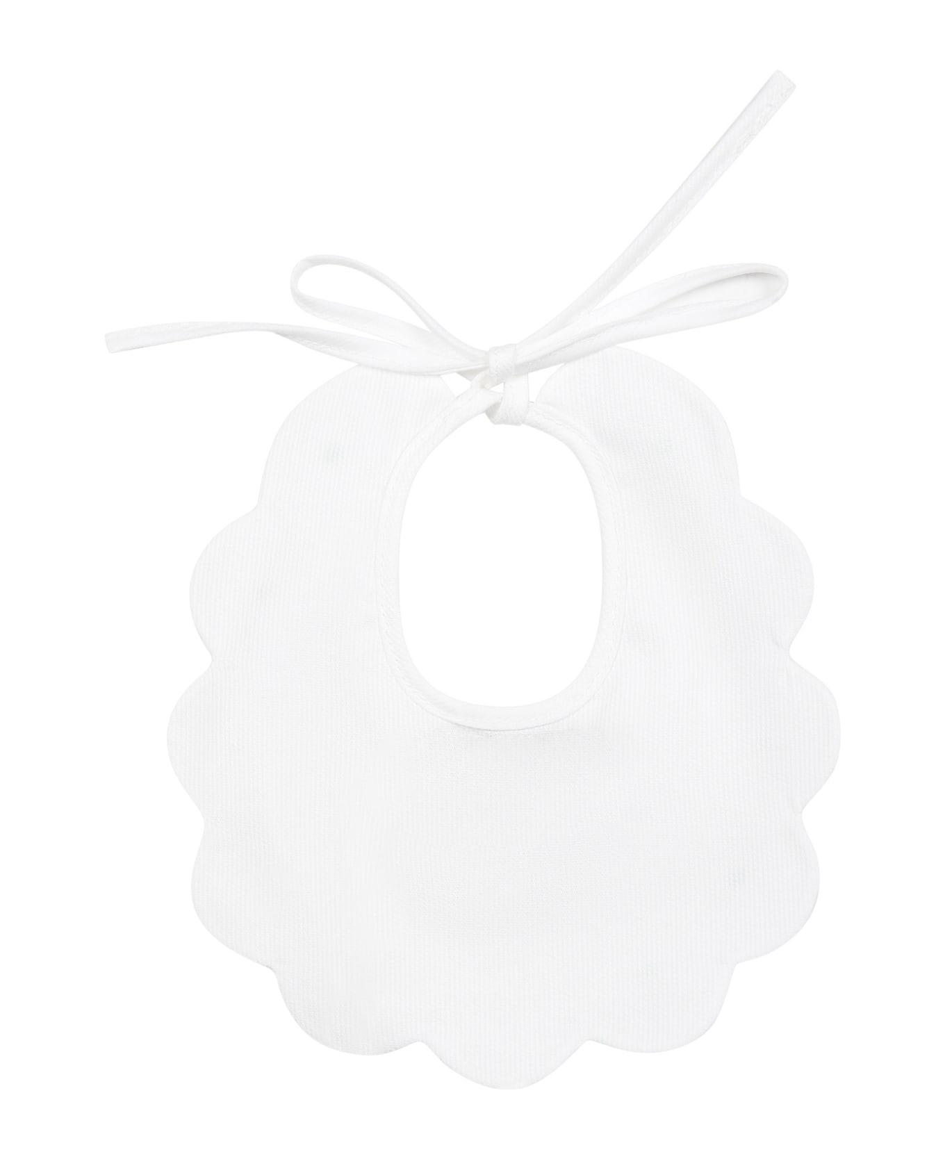 Little Bear White Bib For Baby Kids With Polka Dots - White アクセサリー＆ギフト